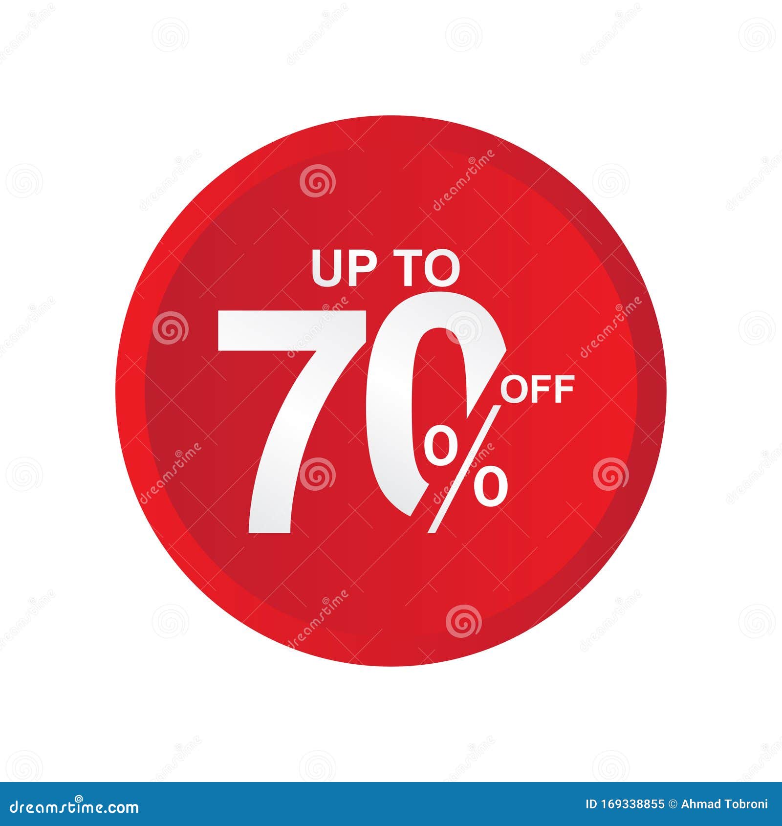 Discount Label Up To 70 Off Vector Template Design Illustration Stock