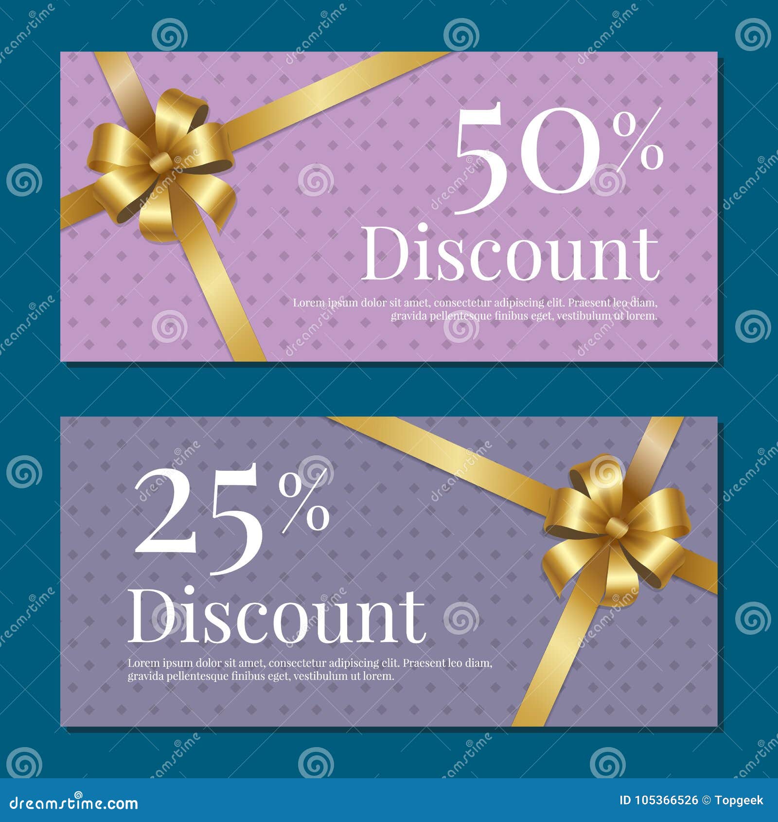 Premium PSD  White gift voucher with gold ribbon and bow discount coupon  isolated on transparent backckground