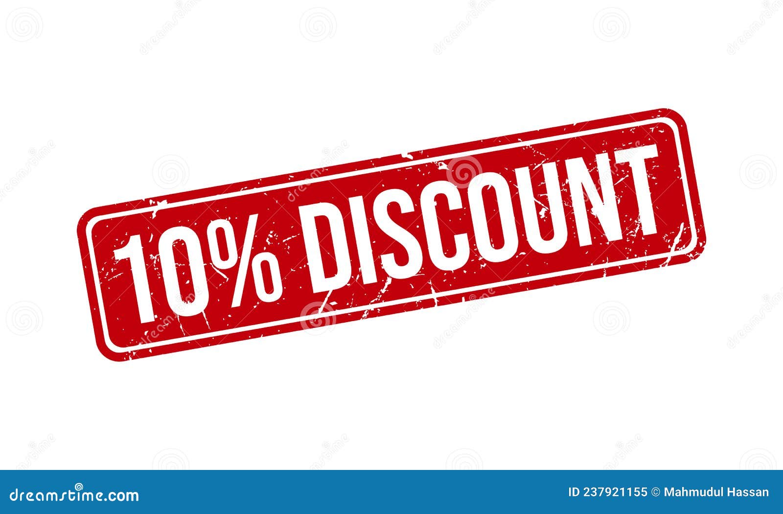 10 Discount Rubber Stamp. Red 10 Discount Rubber Grunge Stamp Seal