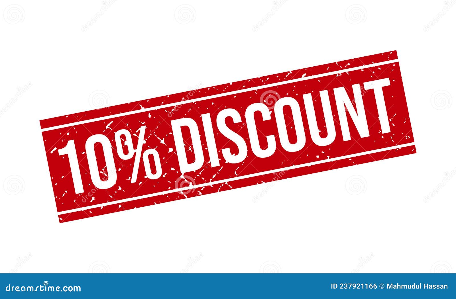 10 Discount Rubber Stamp. Red 10 Discount Rubber Grunge Stamp Seal