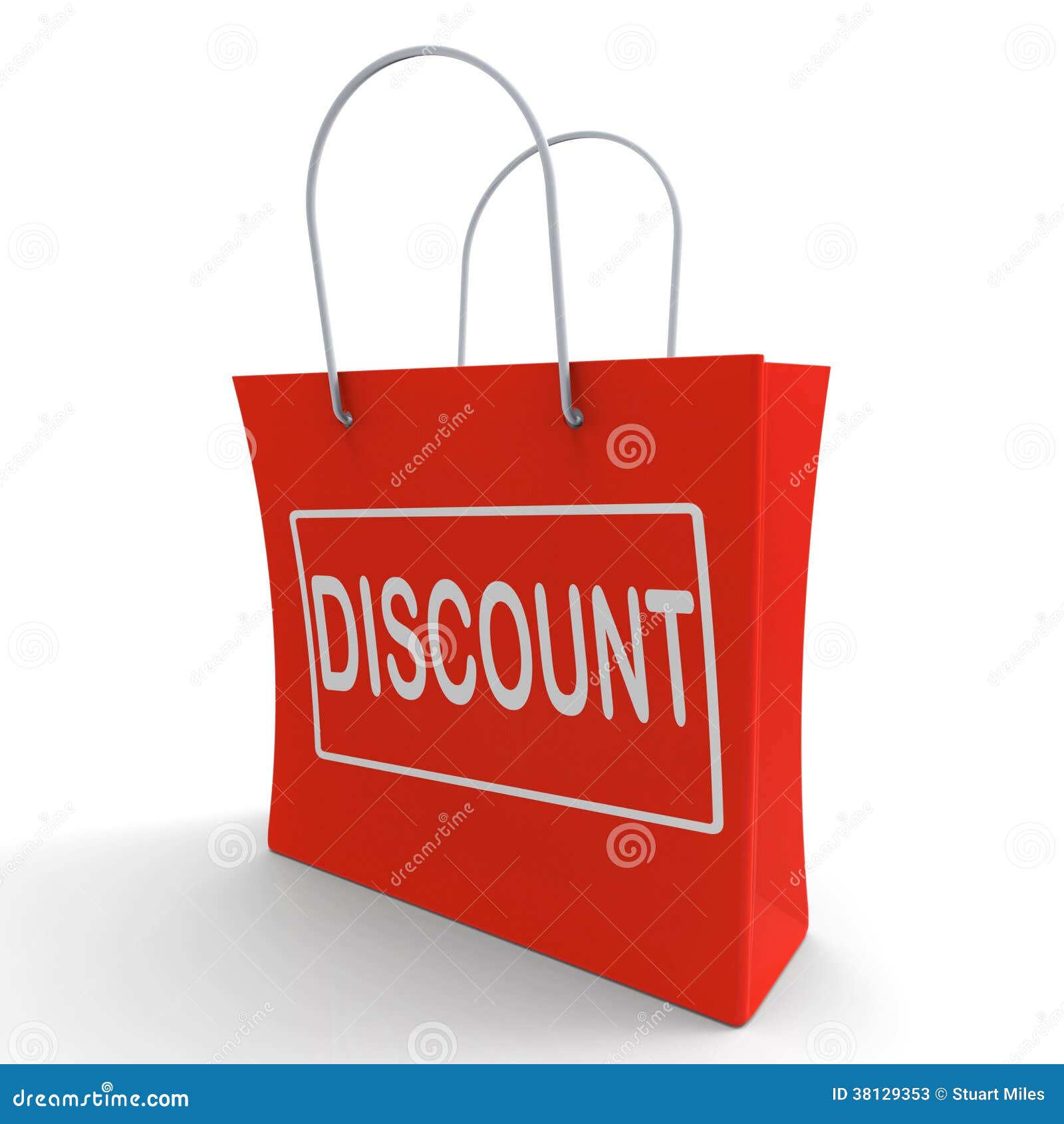 Discount Shopping Bag Means Cut Price Or Reduce Stock Image | 0 #38129353