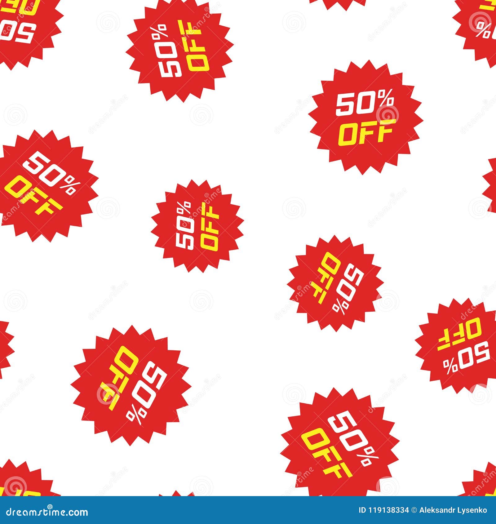 discount sticker icon seamless pattern background. business concept  . sale tag promotion 50 percent discount s