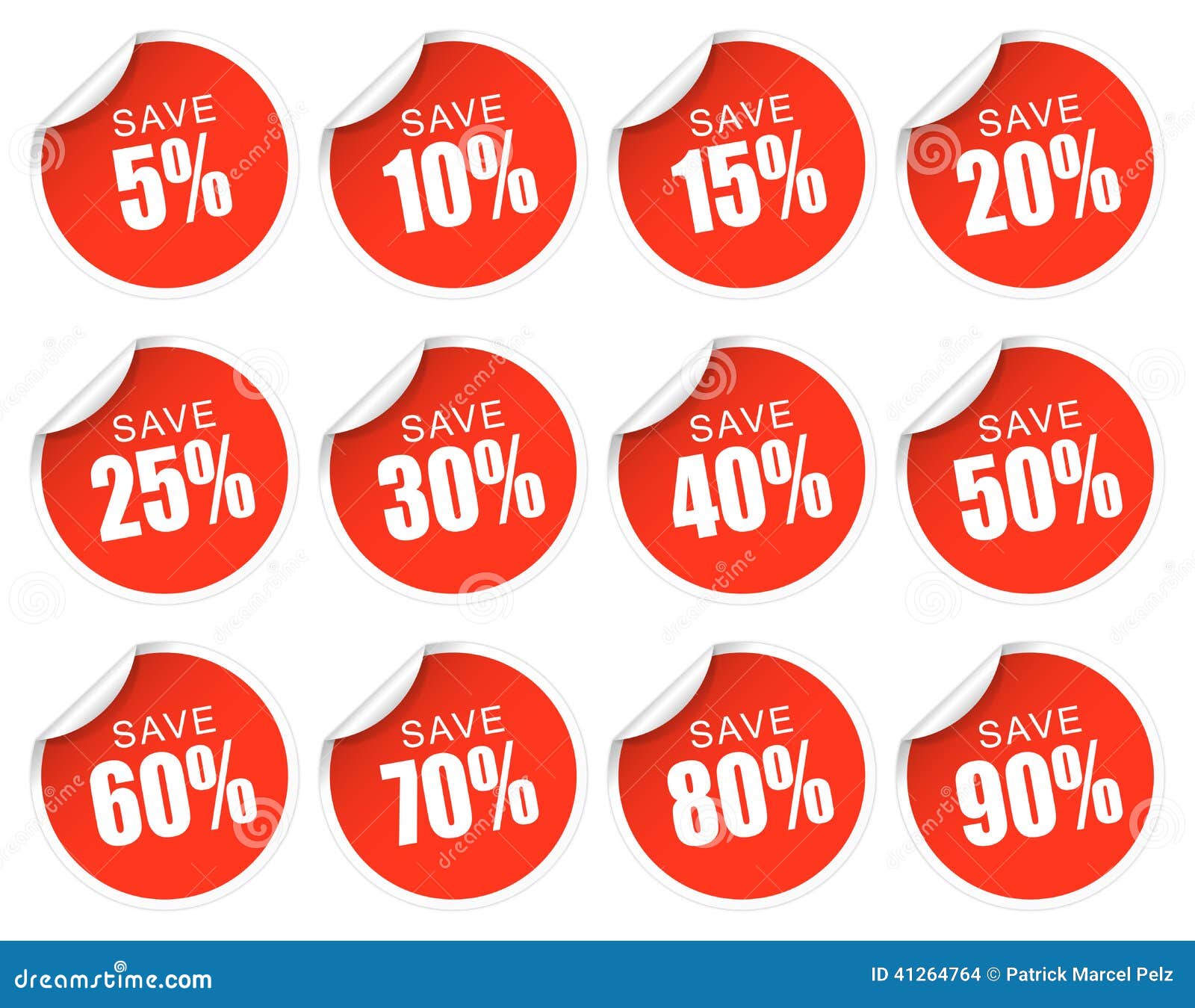 discount stickers - red