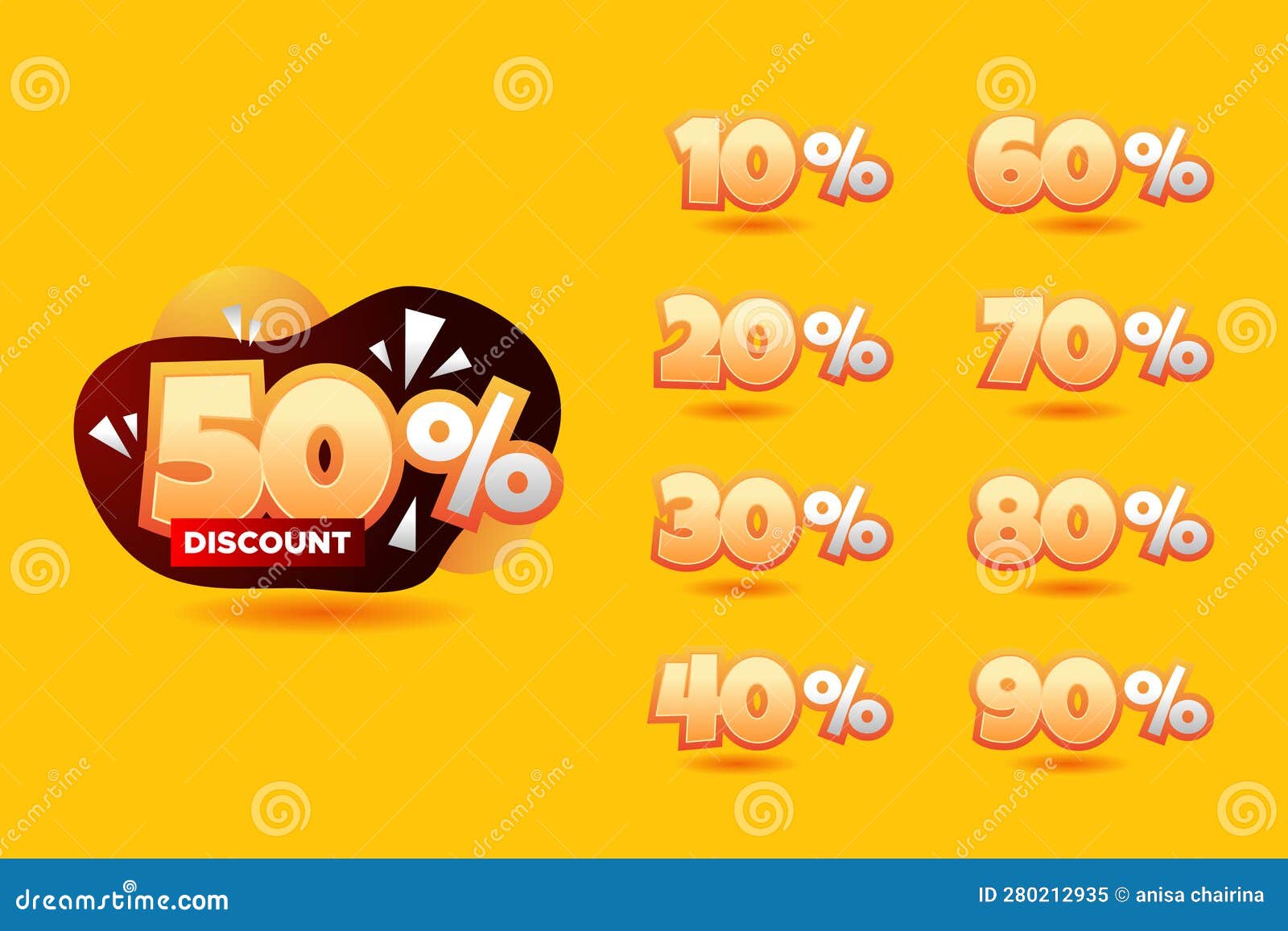 Discount Vector Set Illustration Design Stock Vector Illustration of