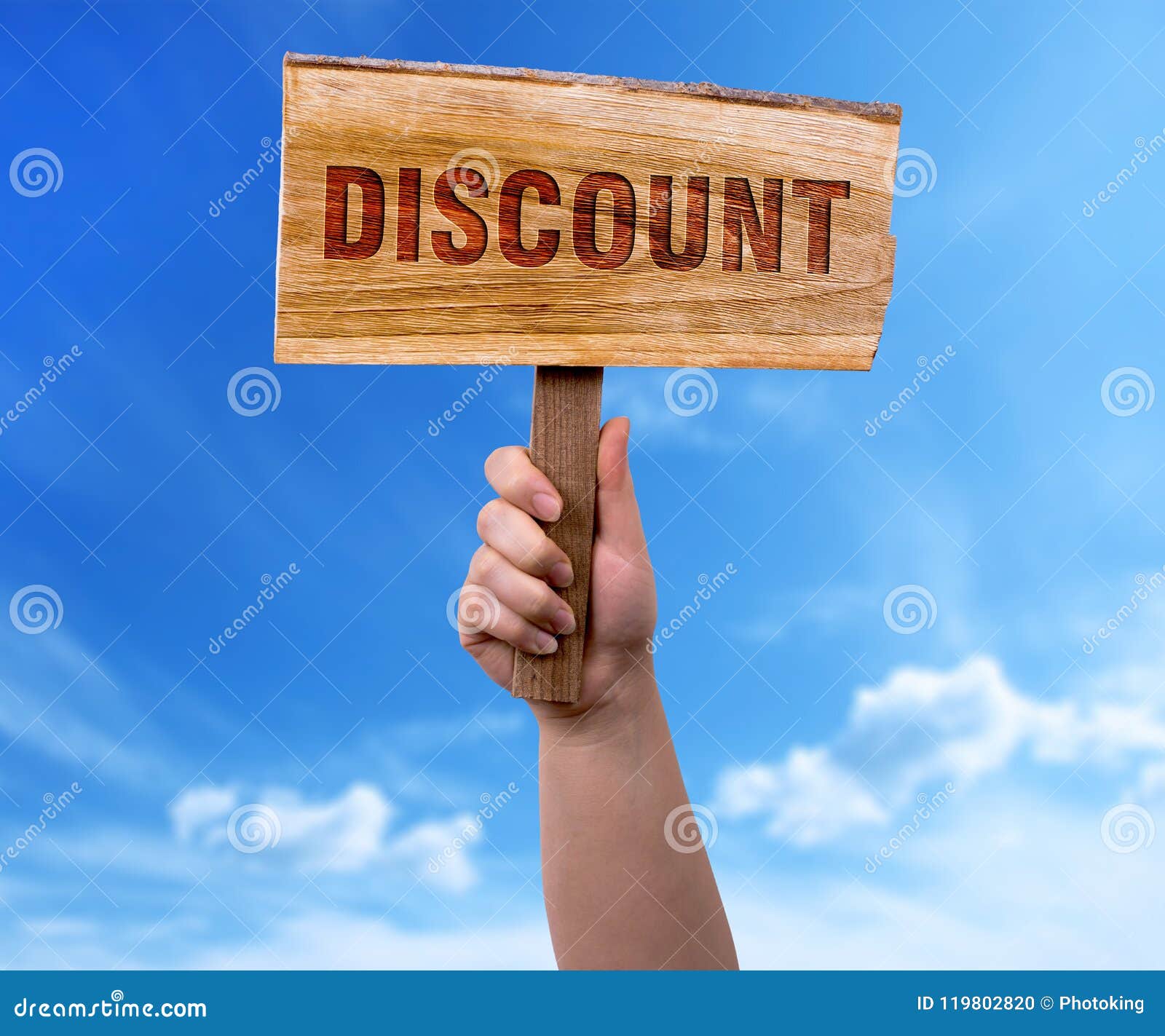 discount wooden sign