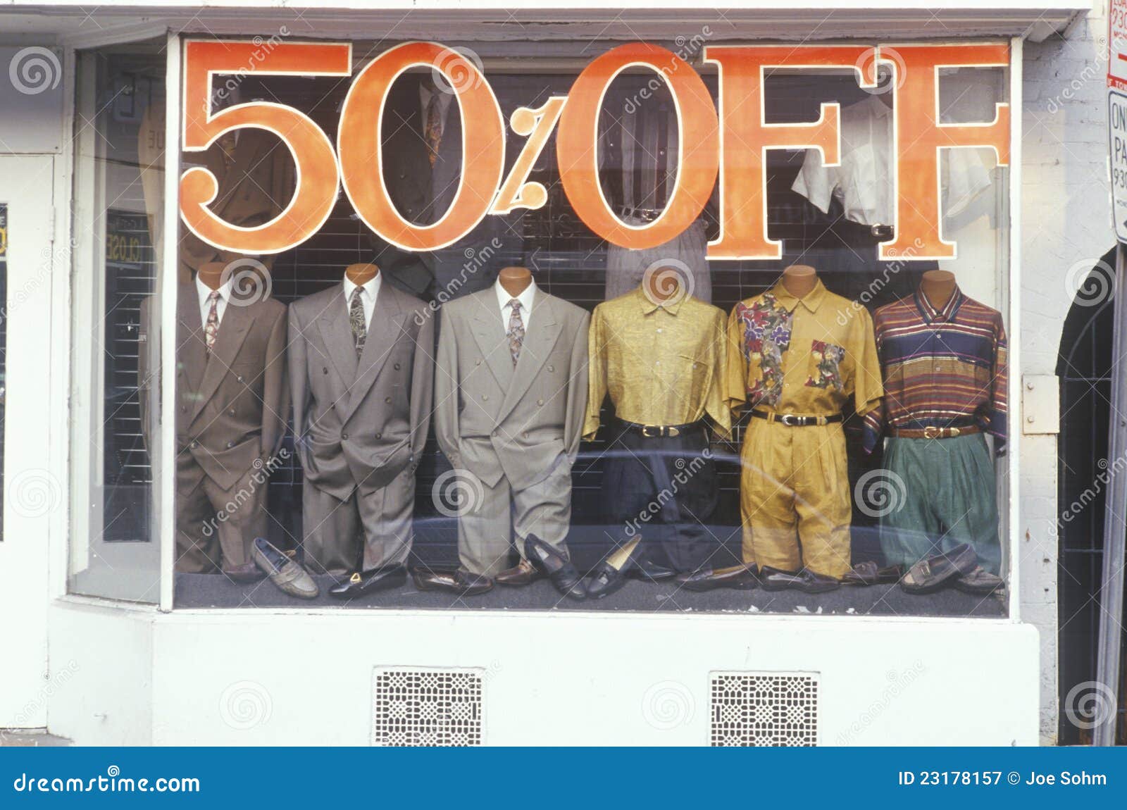 Discounted Men S Clothes in Storefront Window Editorial Photography Image of street, event