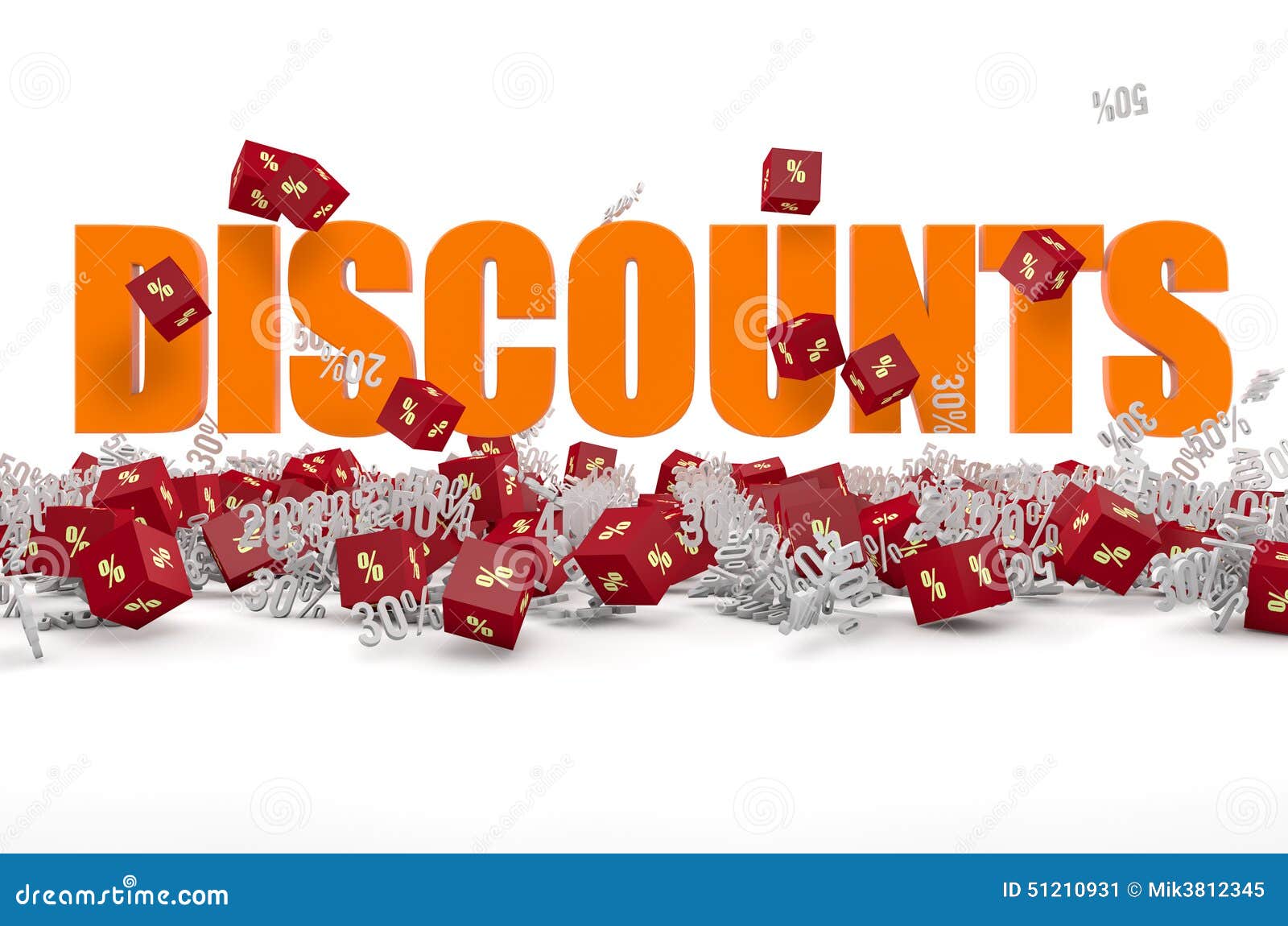 Discounts text and cubes stock illustration. Illustration of commerce 51210931