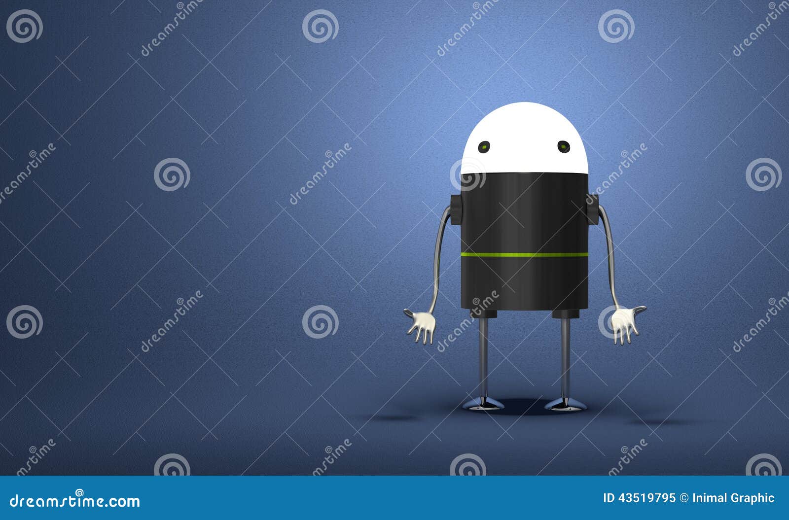 discouraged robot with glowing head