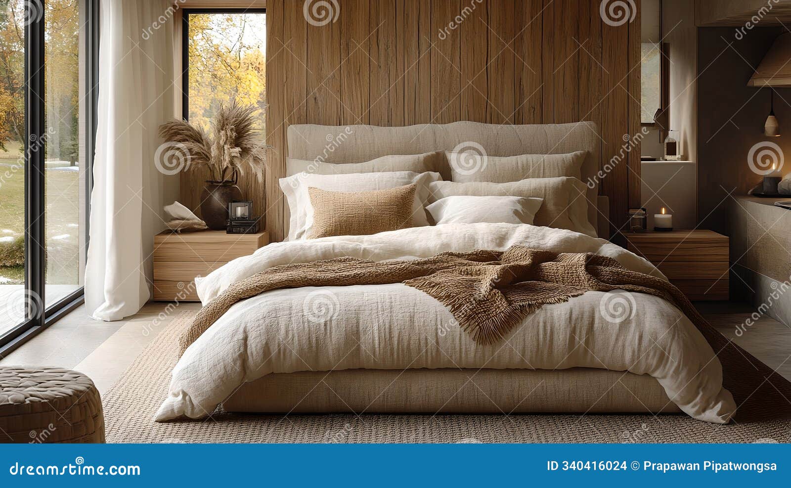 cozy bedroom with textured fabrics for relaxation