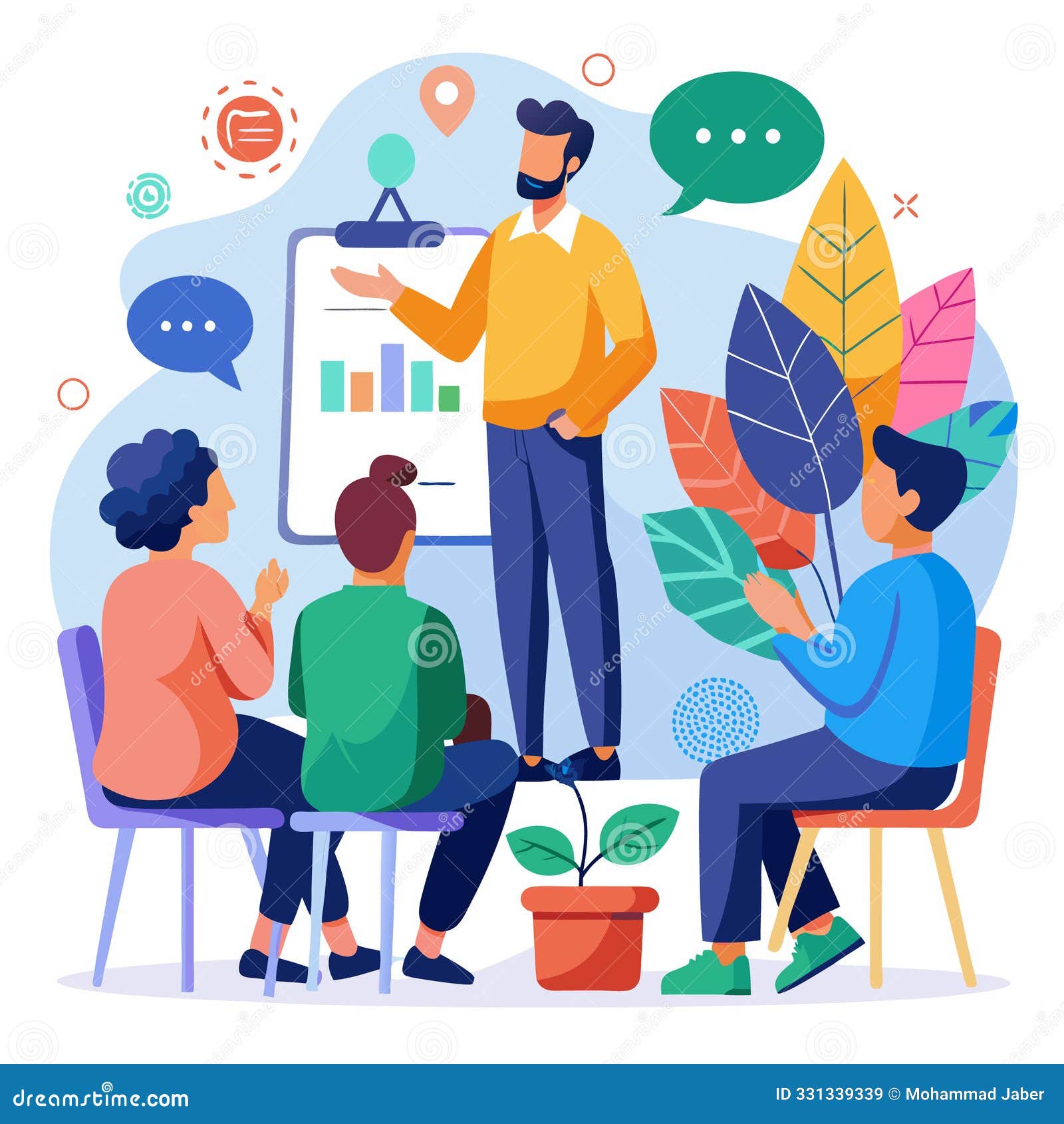 a life skills coach leading a workshop on effective communication,  (13