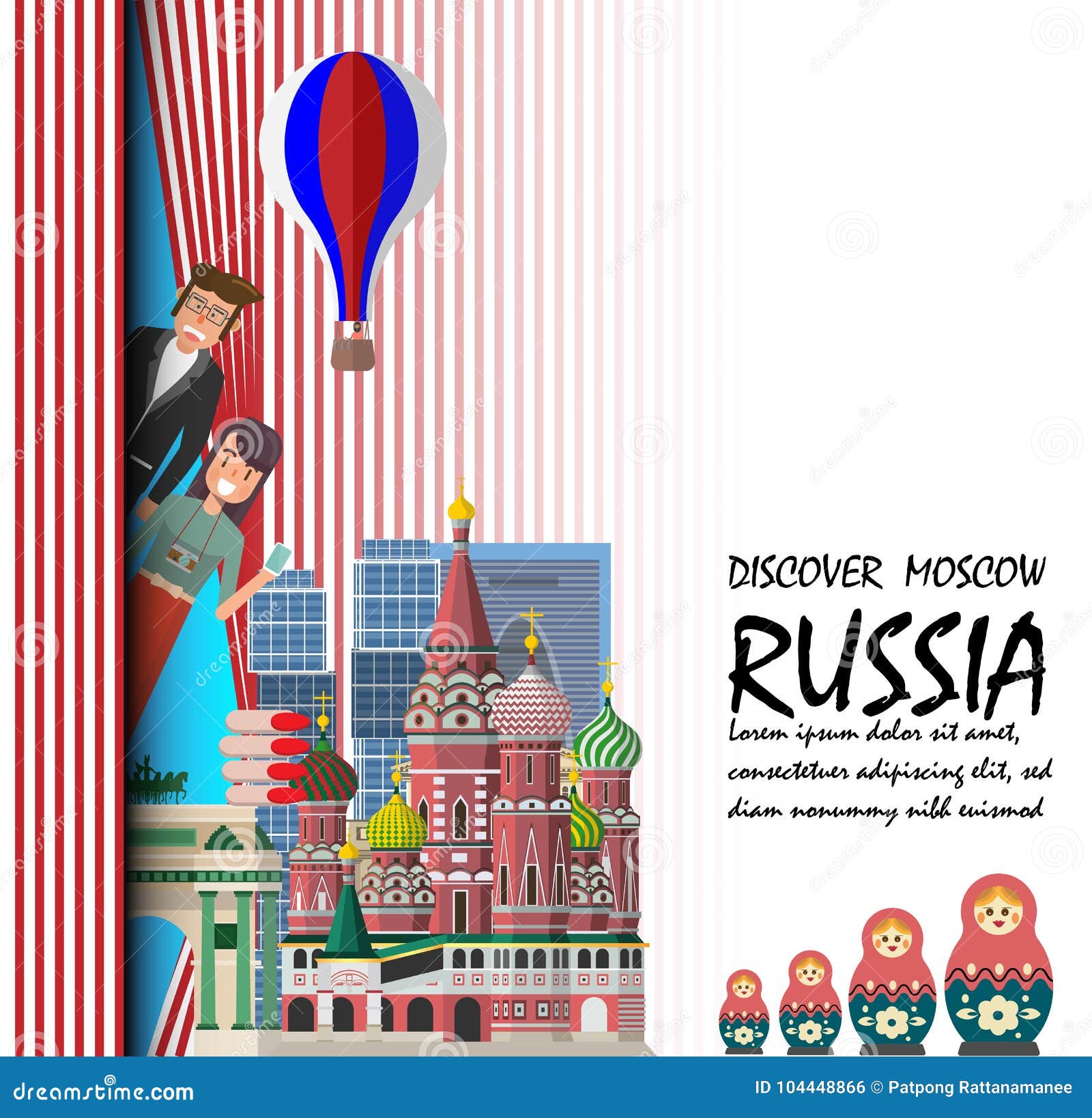 Discover Moscow. Travel To Russia Presentation Template. Stock Vector Discover Moscow. Travel To Russia Presentation Template. Stock Vector