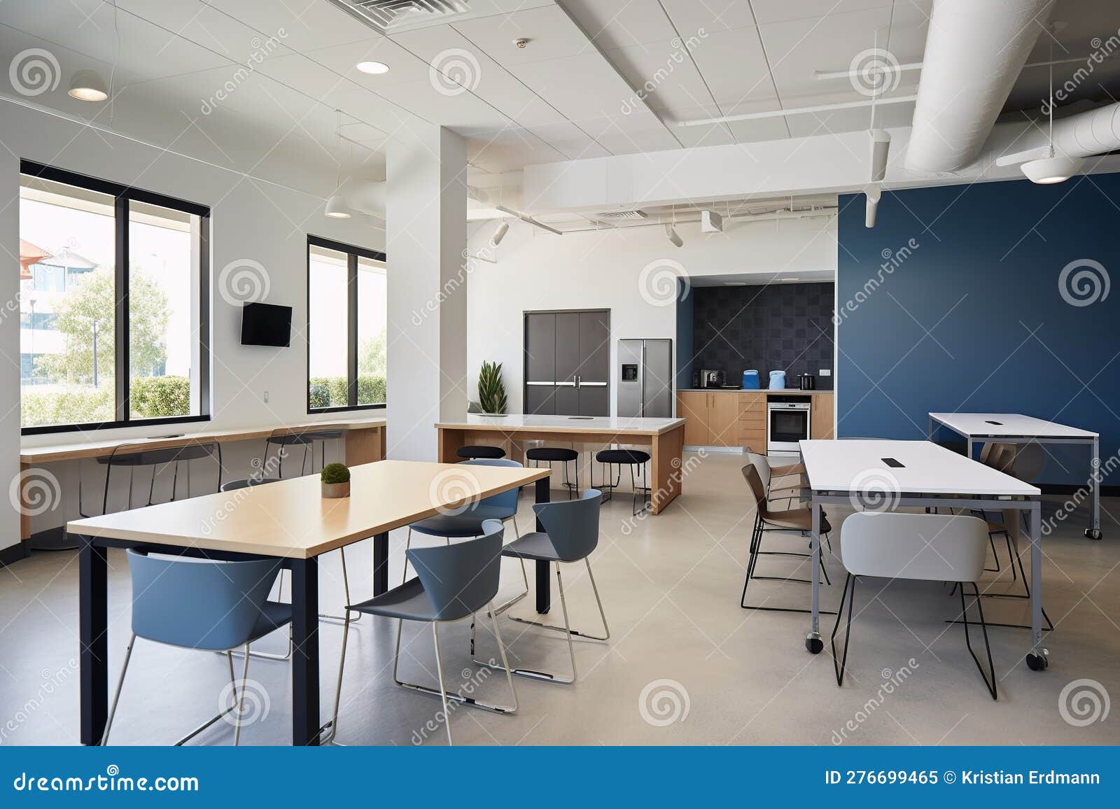 modern co-working space: ergonomic, collaborative, and well-equipped for remote workers,