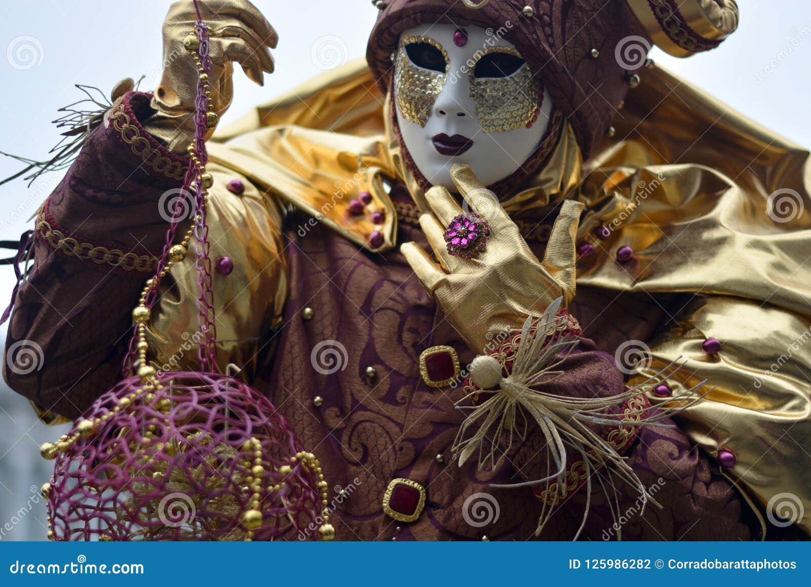 The Theatrical Mask of a Mime of the Carnival Stock Photo - Image of ...
