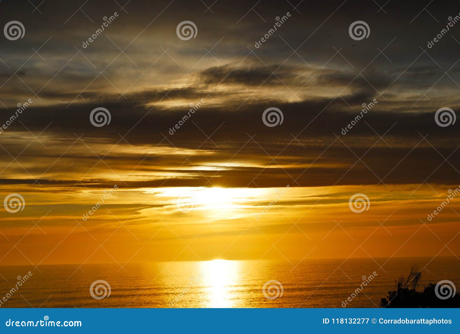 A Beautiful Red Sunset on the Oceanic Beach of Southern Andalusia Stock ...