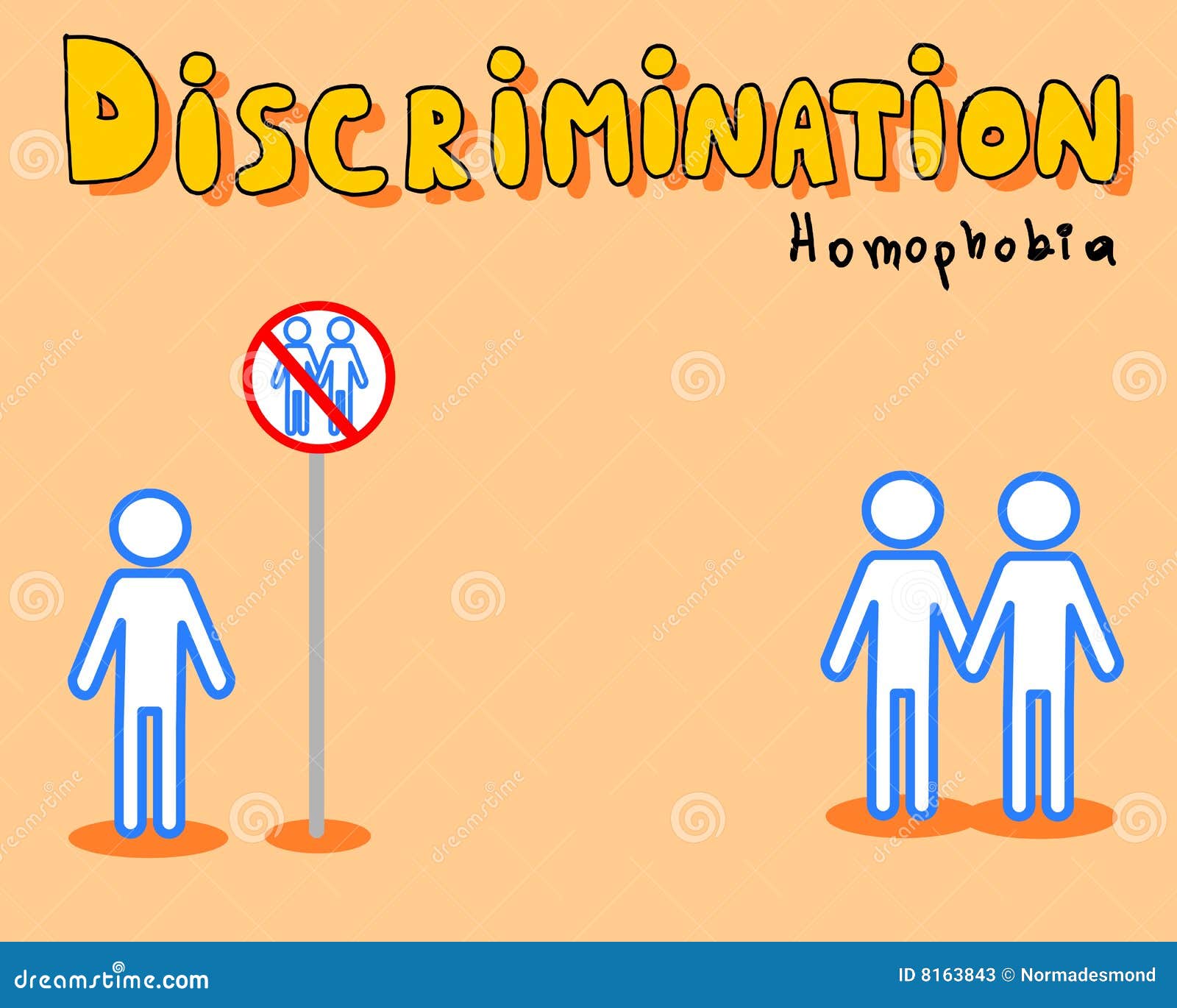 Discrimination : homophobie. Une illustration de discrimination de homophobie