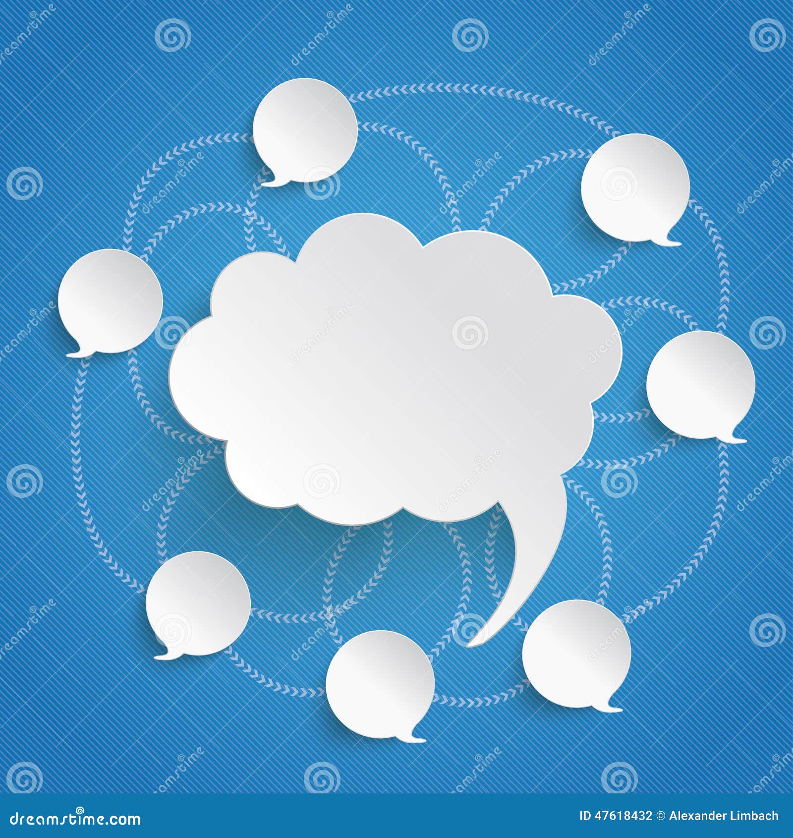 Discussion Bubbles Blue Sky Stock Vector Illustration of mail