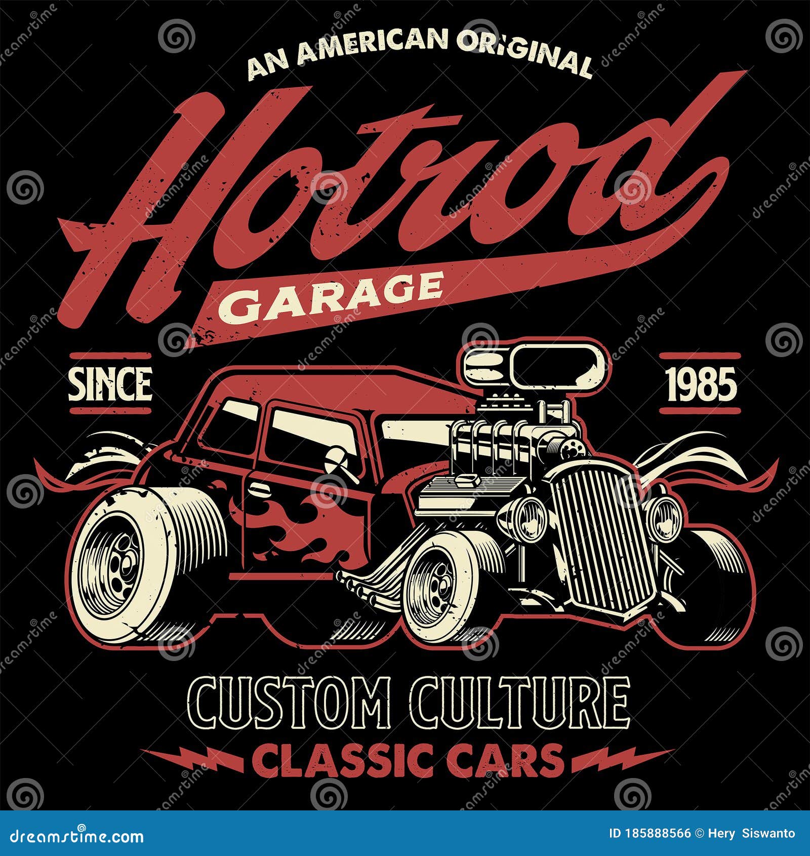 Para Hombre Hotrod 58 Hot Rod Camiseta American Service Custom Vintage Retro Coche Clásico 243
