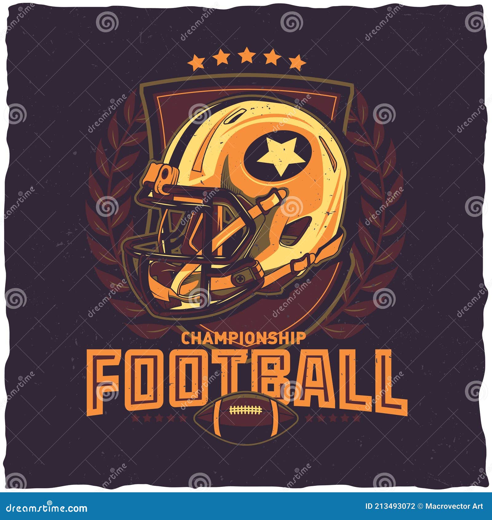 Diseño De Etiquetas De Camisetas De Fútbol Americano Ilustración del Vector  - Ilustración de viejo, lamentable: 213493072