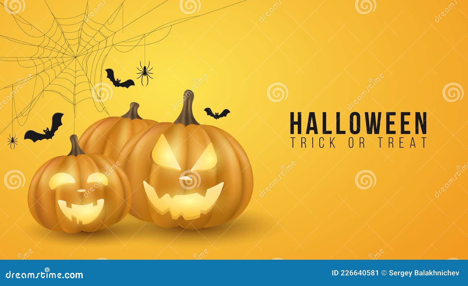 Diseño De Fondo De Halloween Con Calabazas 3d De Caricatura Emocional.  Portada Festiva Moderna. Truco O Tratamiento. Telaraña Con Ilustración del  Vector - Ilustración de partido, fondo: 226640581