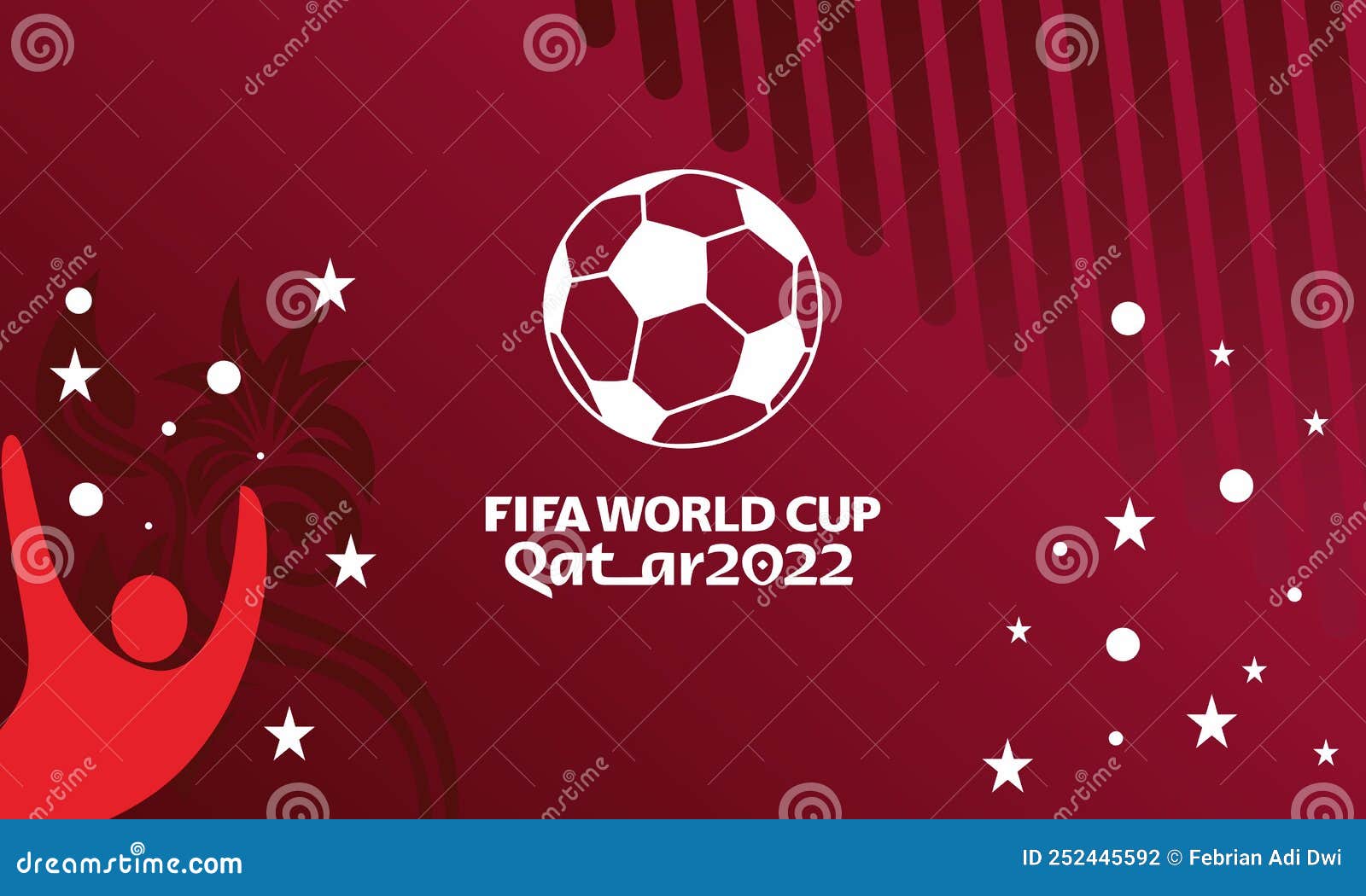 Diseño De Fondo Torneo De Fútbol Plantilla De Copa De Fútbol Ilustración  Vectorial Copa Mundial Qatar 2022 Ilustración del Vector - Ilustración de  estadio, fondo: 252445592
