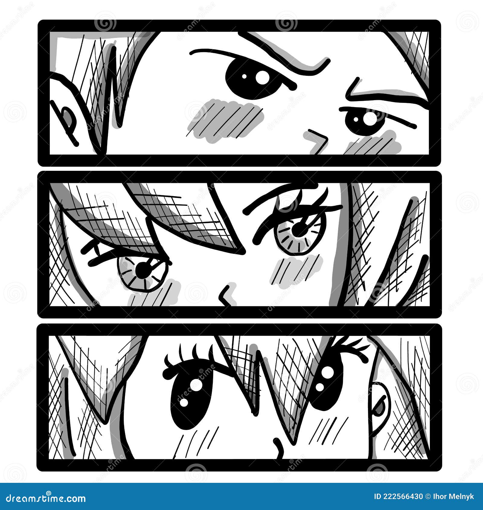 Diseño de manga de anime ilustración del vector. Ilustración de parte - 222566430