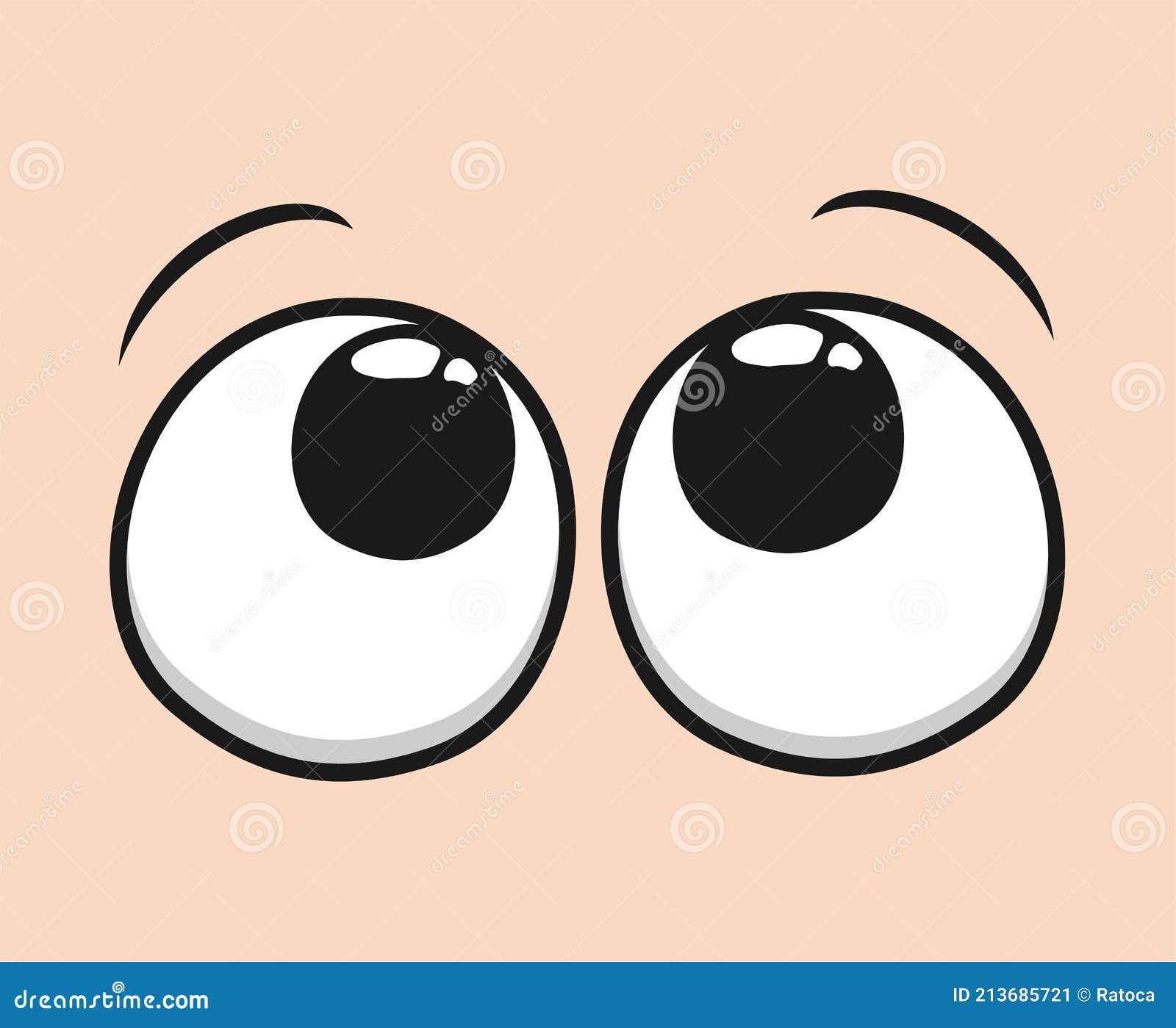 Diseño De Ojos De Dibujos Animados Mirando Ilustración del Vector -  Ilustración de feliz, blanco: 213685721