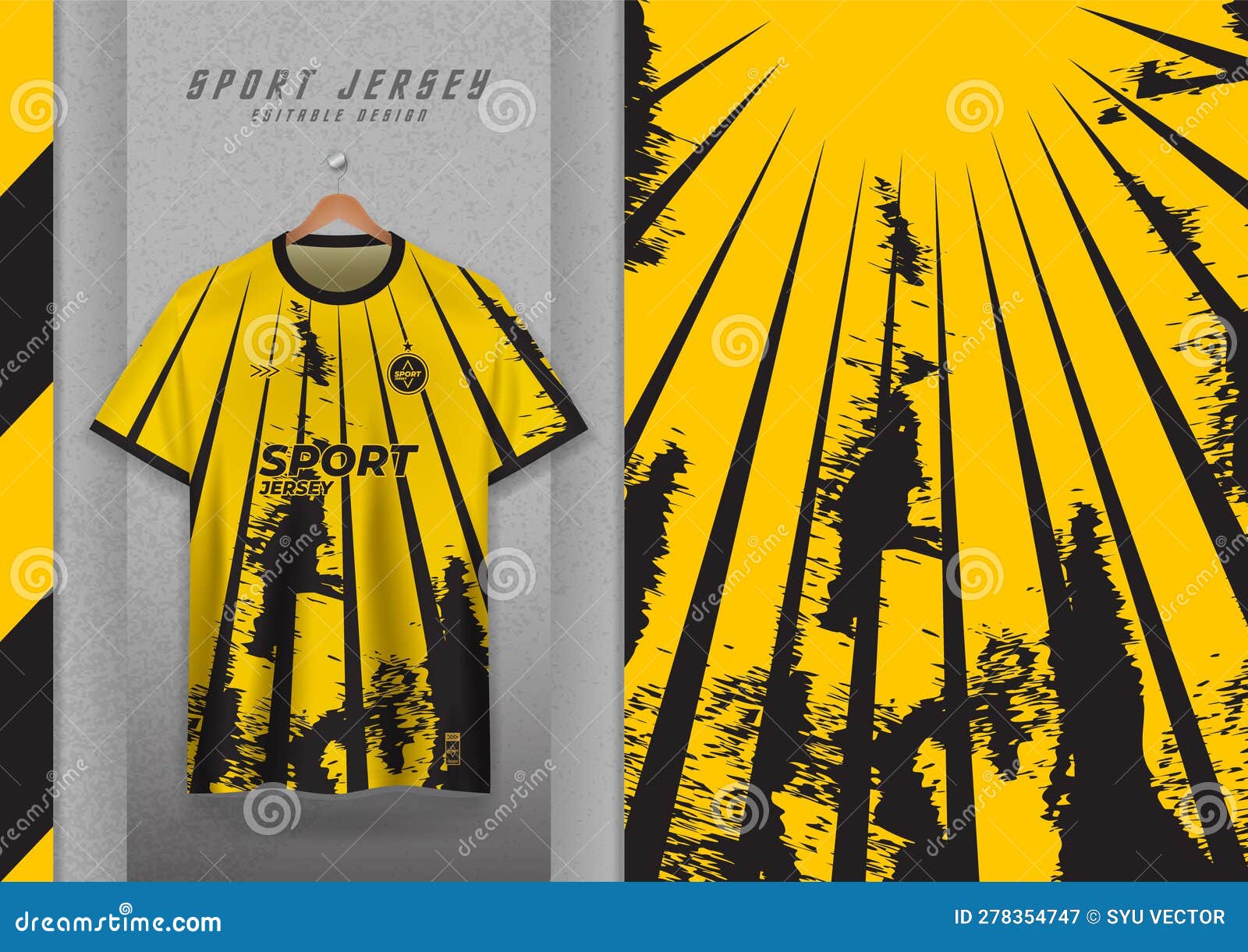 camisetas deportivas, camisetas, camisetas para correr, amarillas con  patrón de rayas negras. 11025109 Vector en Vecteezy