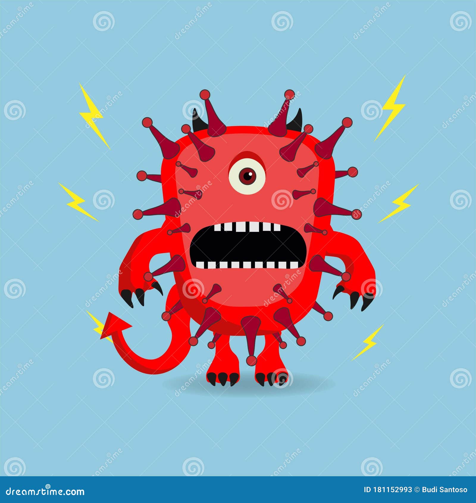 Diseño De Personajes De Dibujos Animados Del Monstruo Del Mal Del Terror  Del Coronavirus Ilustración del Vector - Ilustración de peligroso, peligro:  181152993