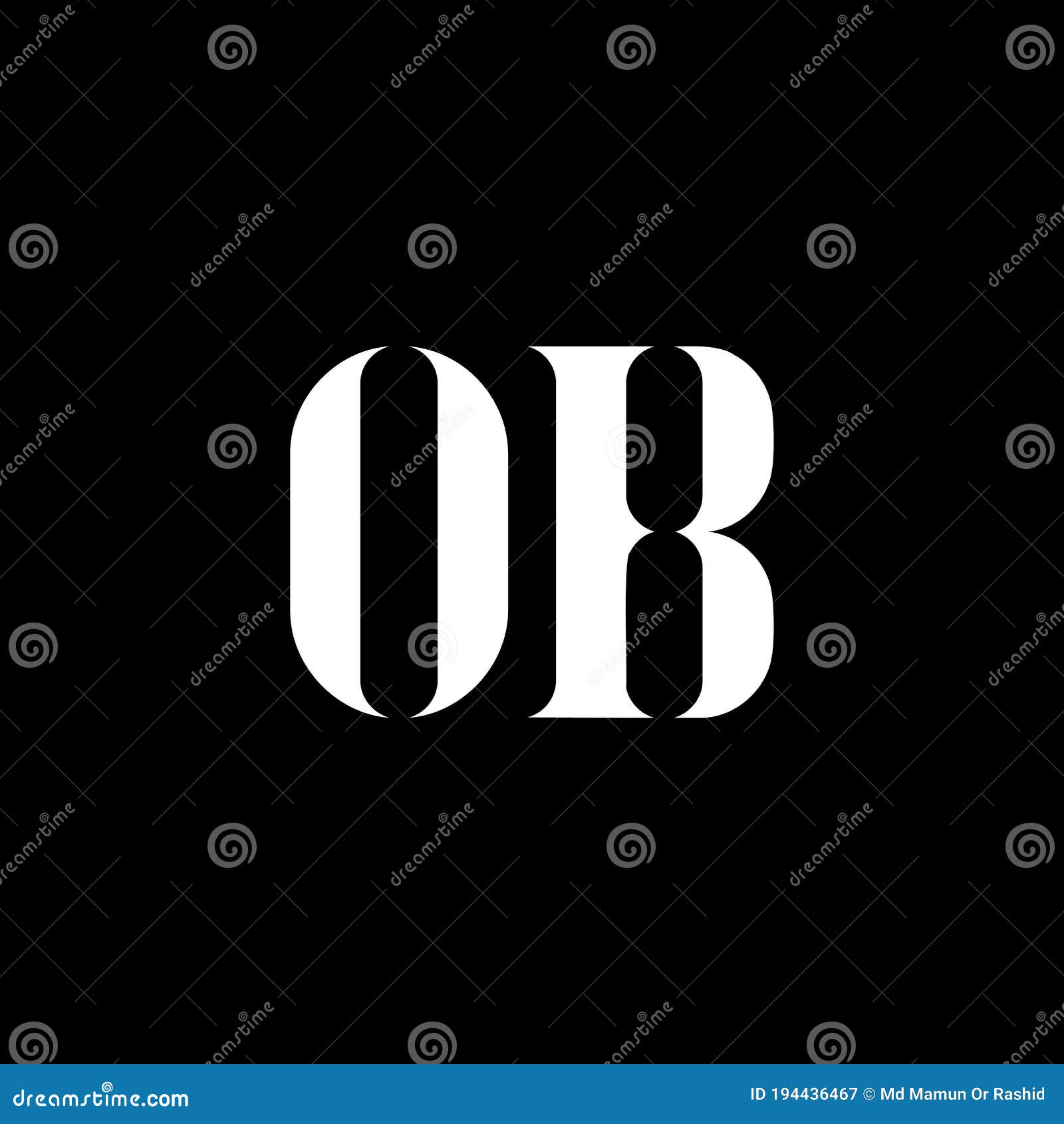 Diseno Del Logotipo De Ob Etter Letra Inicial Ob Mayuscula Logotipo De Monograma Color Blanco Logotipo De Ob O Diseno B Ob O B Ilustracion Del Vector Ilustracion De Concepto Monograma