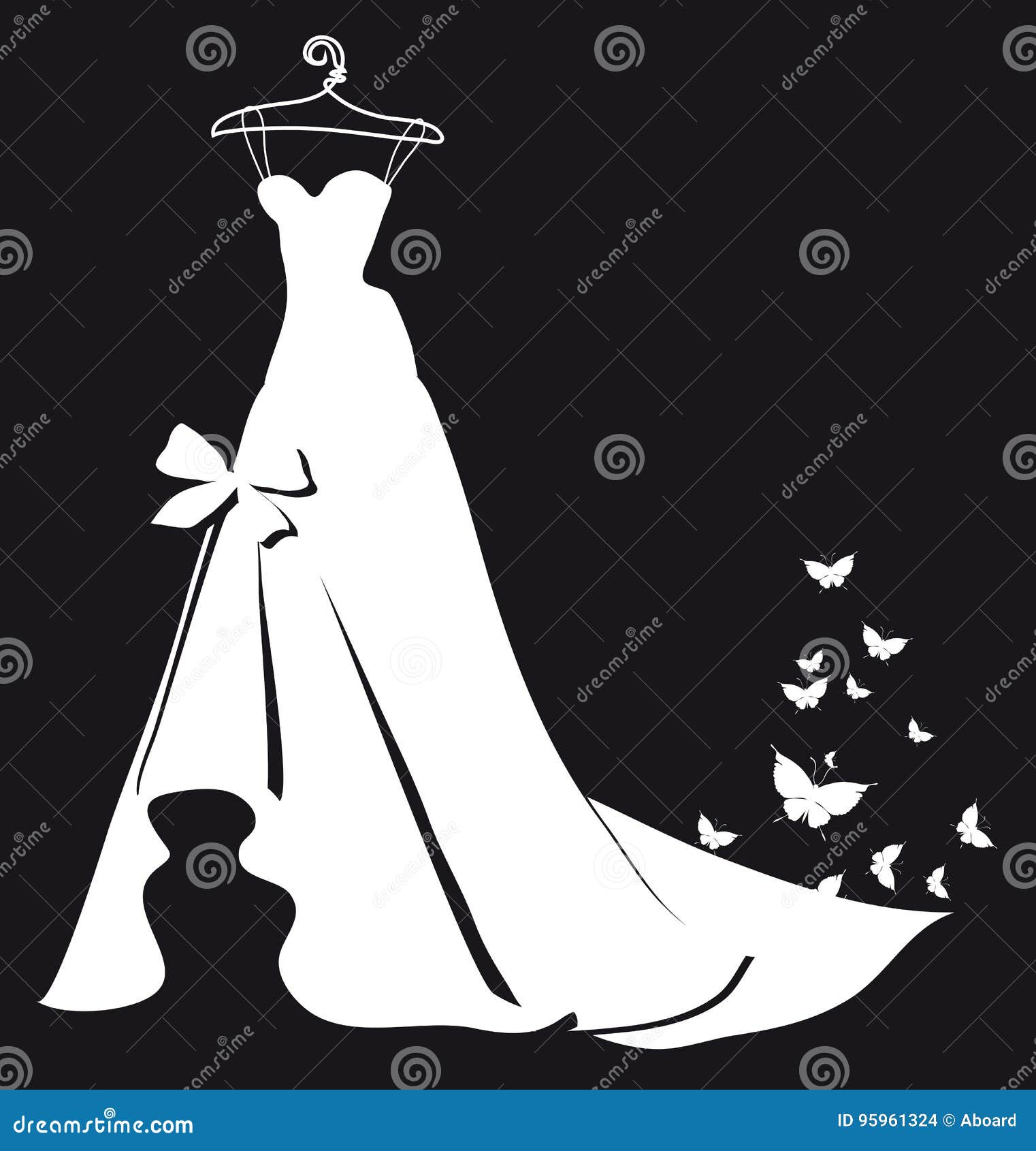 estético ropa basura Diseño Del Vestido De Boda, Blanco Y Negro Ilustración del Vector -  Ilustración de boda, novia: 95961324