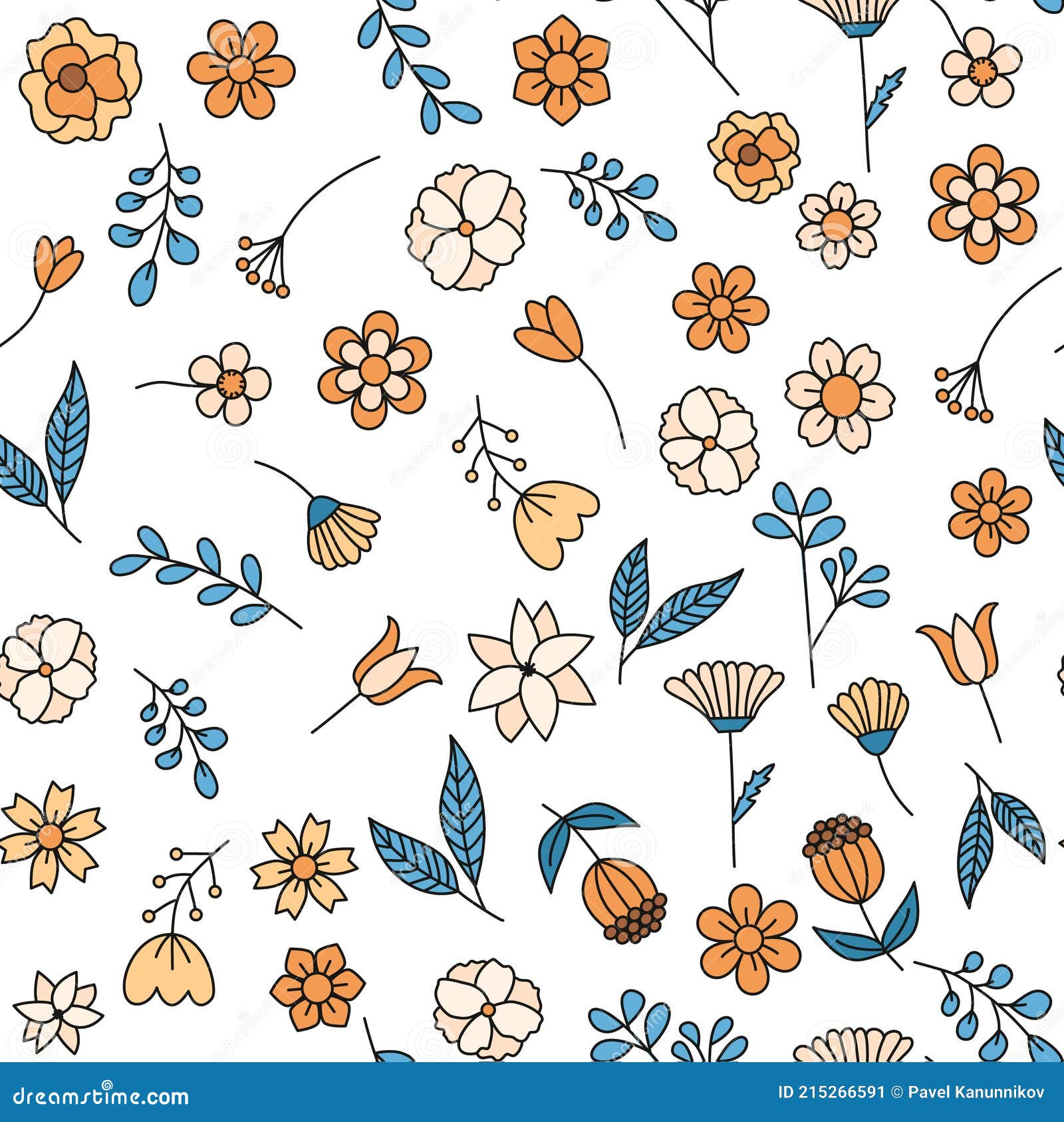 Diseño Gráfico Floral. Patrón Creativo Moderno Sin Costuras Con Flores Y Hojas Dibujadas a Mano Y Formas Para Imprimir Stock de ilustración - Ilustración de divertido, trazado: 215266591
