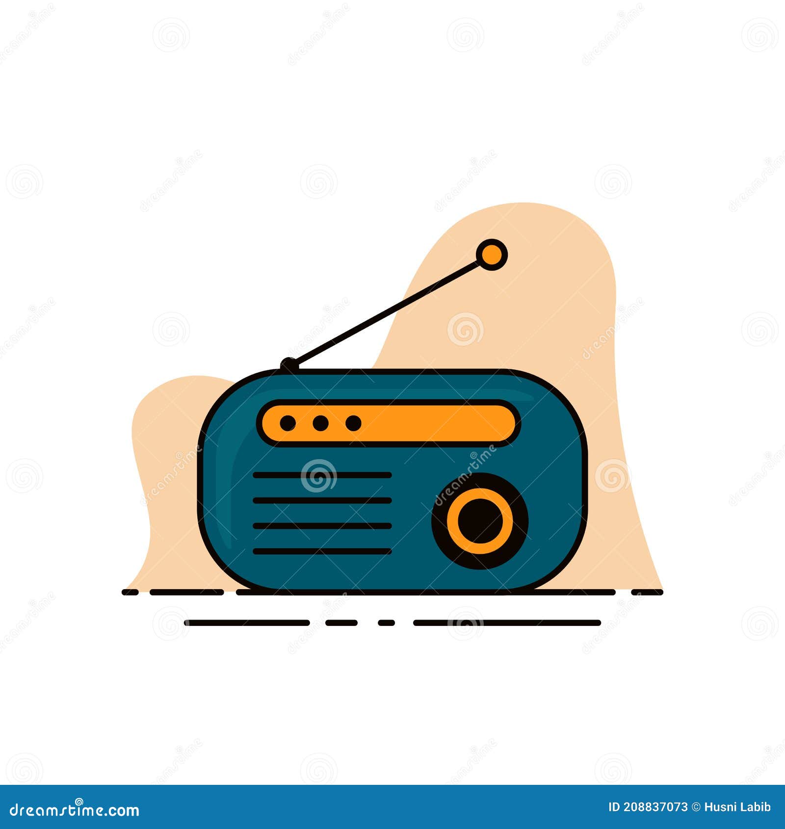 Diseño Plano De Radio De Dibujos Animados. Ilustración del Vector -  Ilustración de golpe, locutor: 208837073