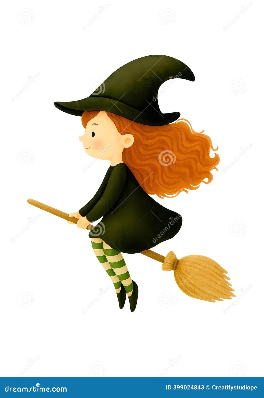 Cute Halloween Blonde Witch Flying on Broomstick Watercolor Illustration,  Magical Girl Clipart Stock Illustration - Illustration of children,  clothing: 399024843, image size:1120x1690