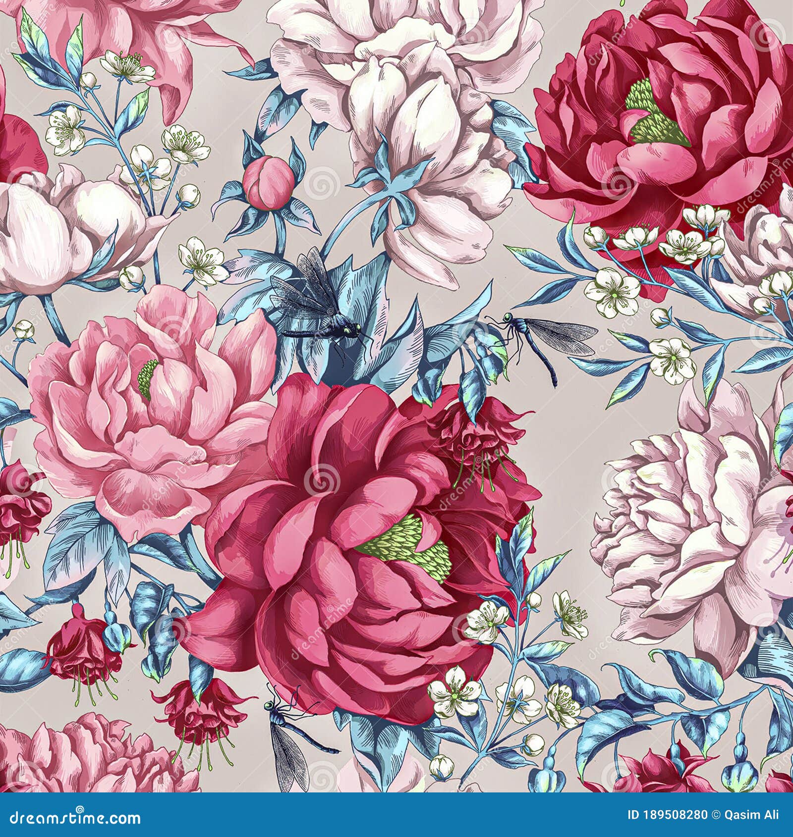 Diseño Textil Digital Patrón De Flores Para Impresión Digital Stock de  ilustración - Ilustración de nuevo, creativo: 189508280
