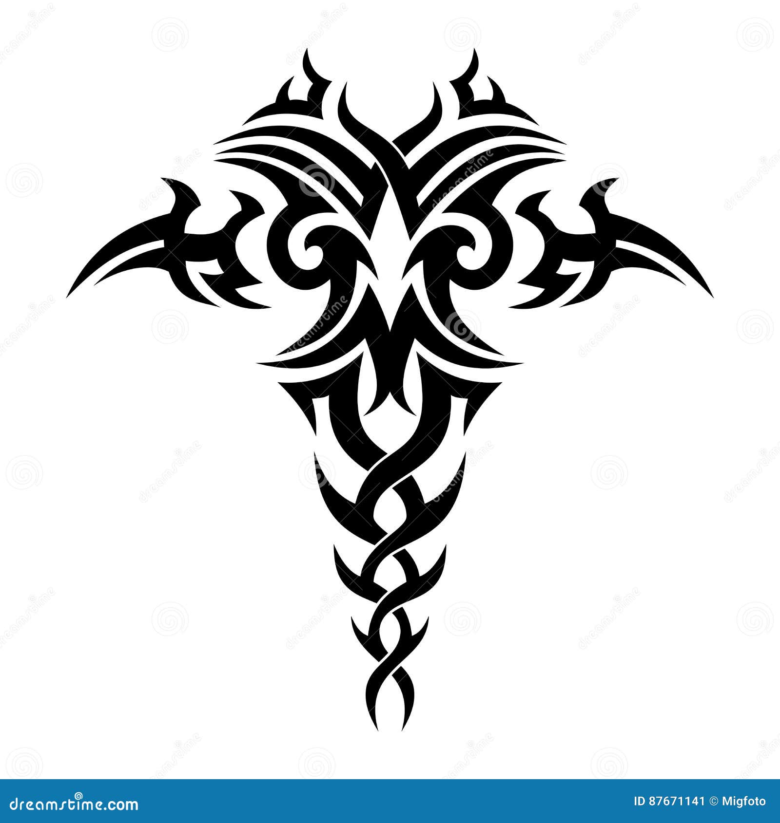 Diseño tribal del tatuaje ilustración del vector. Ilustración de creativo -  87671141