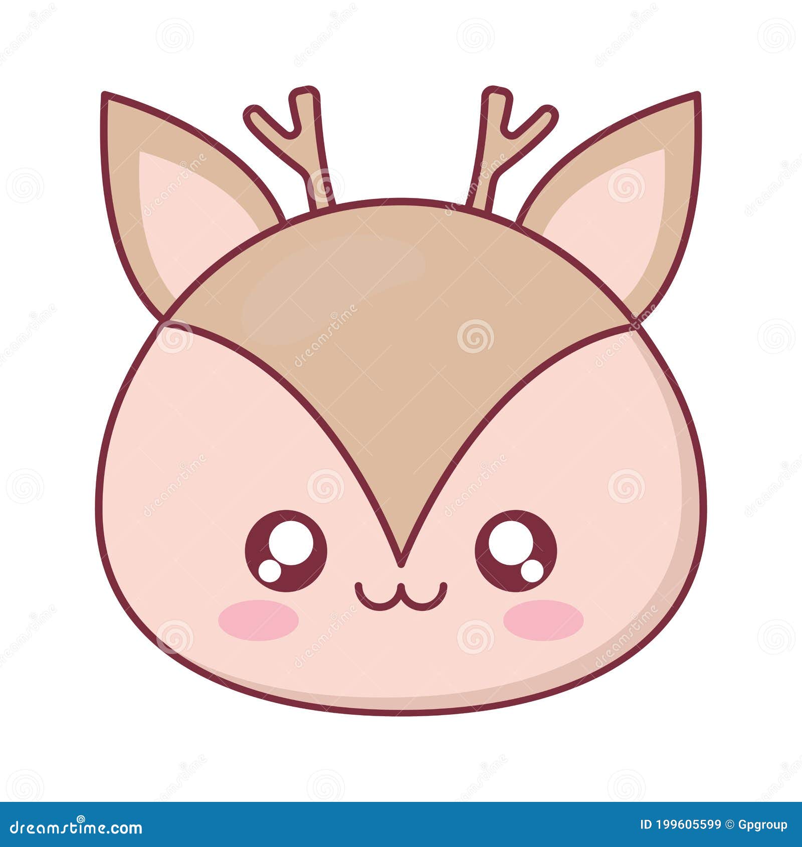 Diseño Vectorial De Dibujos Animados De Animales De Reno De Kawaii  Ilustración del Vector - Ilustración de divertido, emoticono: 199605599