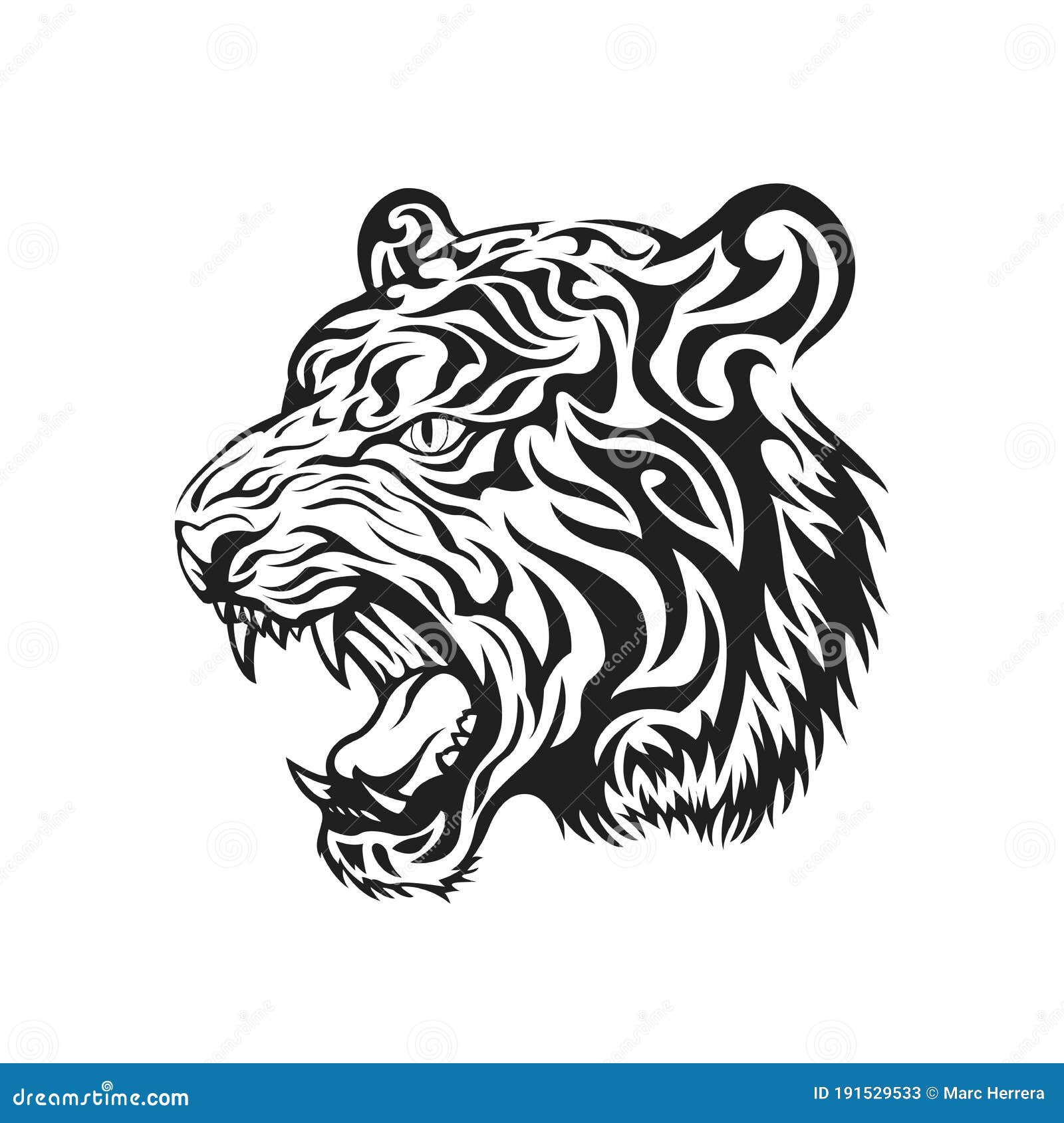 Diseño Vectorial De Tatuajes Tribales De Tigres Ilustración del Vector - Ilustración de negro, belleza: 191529533