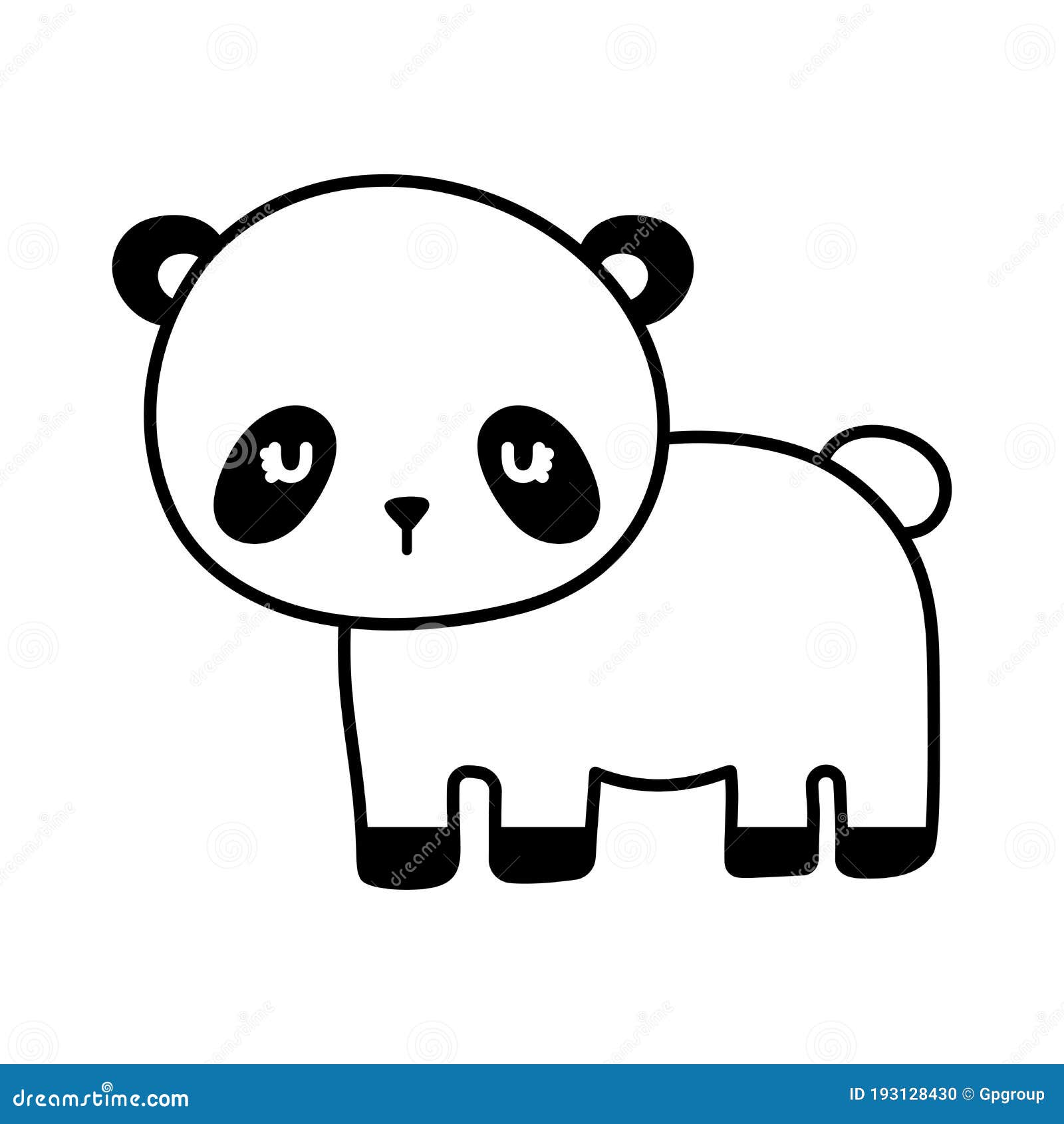 Diseño Vectorial Del Estilo De La Línea De Dibujos Animados Del Lindo Oso  Panda Ilustración del Vector - Ilustración de adorable, animal: 193128430