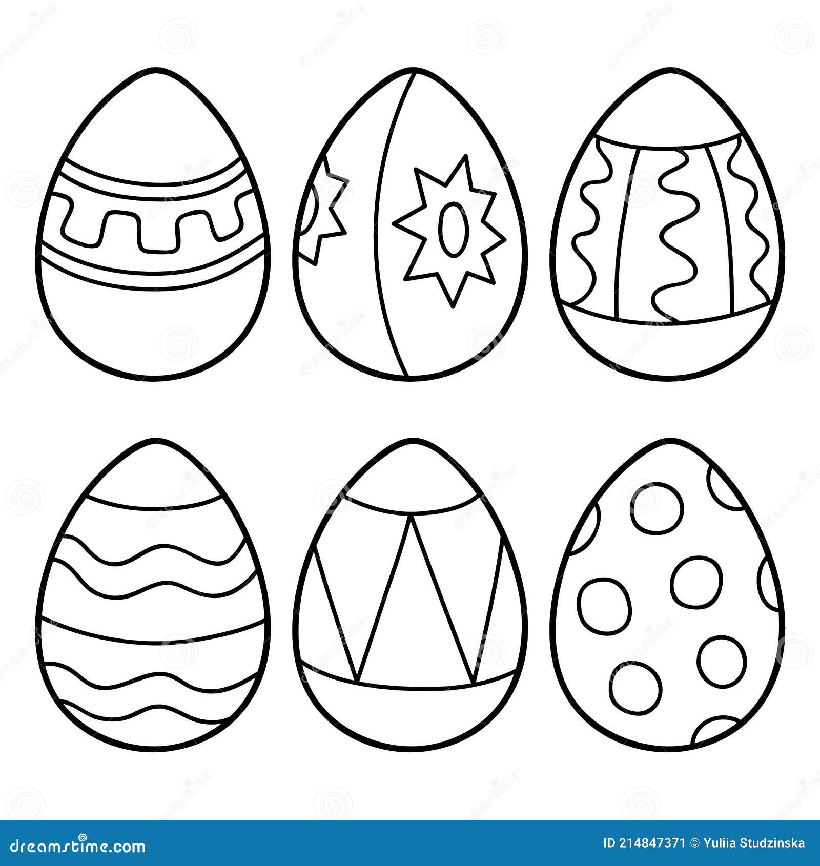 Diseños De Huevos De Pascua Ilustración del Vector - Ilustración de  trazado, contorno: 214847371