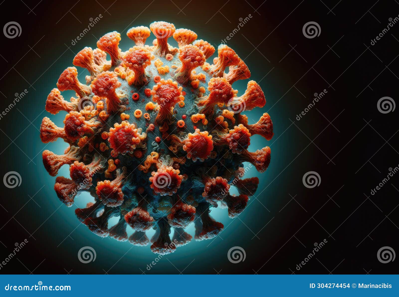 Disease X Virus Particle Under Microscope, Virion Particle Close-up