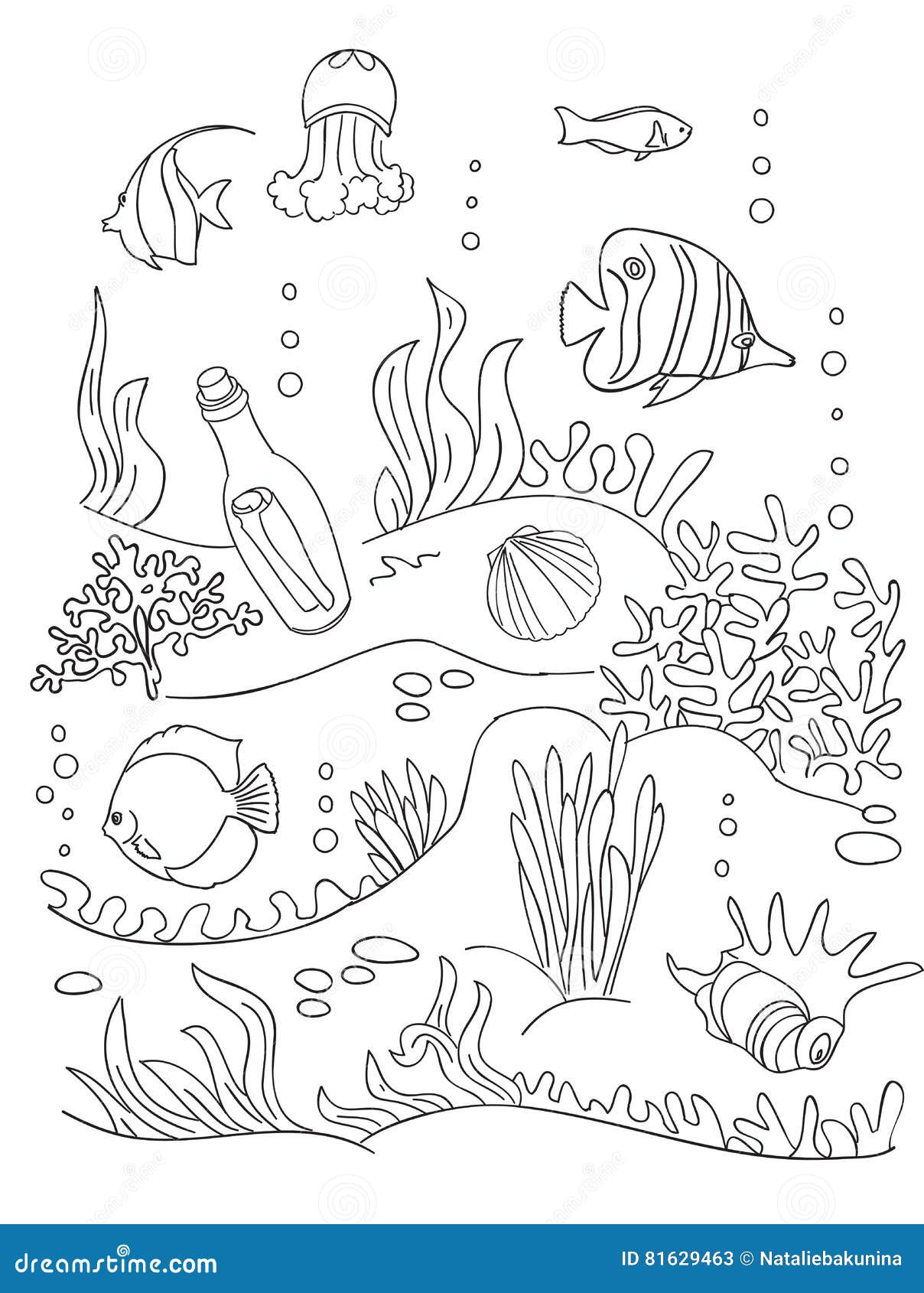 Disegno Del Fondo Del Mare Illustrazione Vettoriale Illustrazione Di Accumulazione