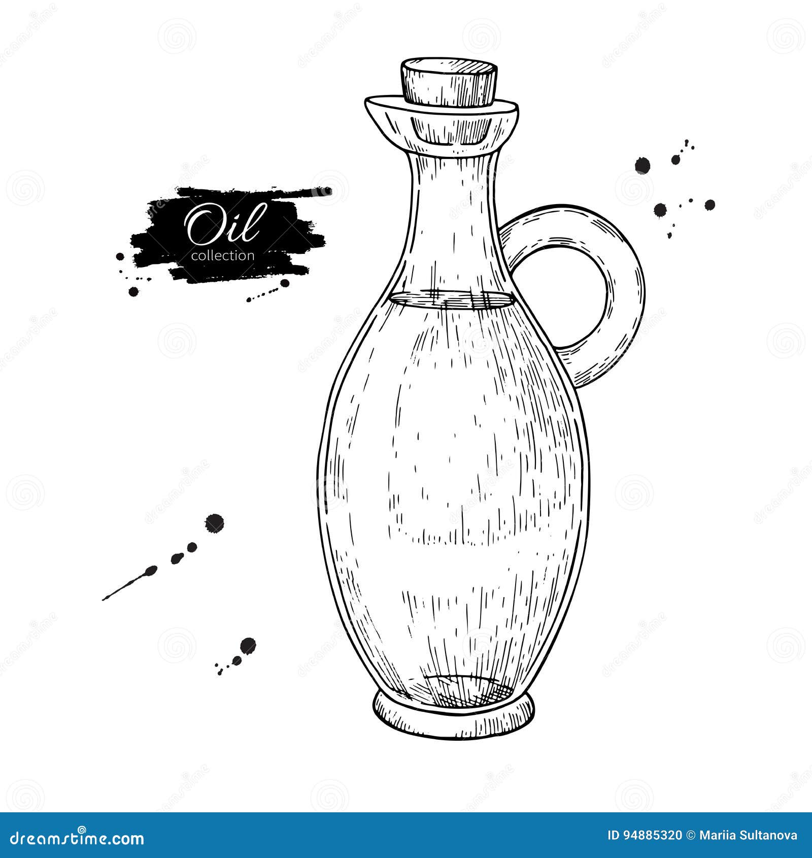 Barattoli Di Vetro Con Tappo In Sughero Disegno Della Bottiglia Di Olio Lanciatore Di Vetro Di Vettore Con Il