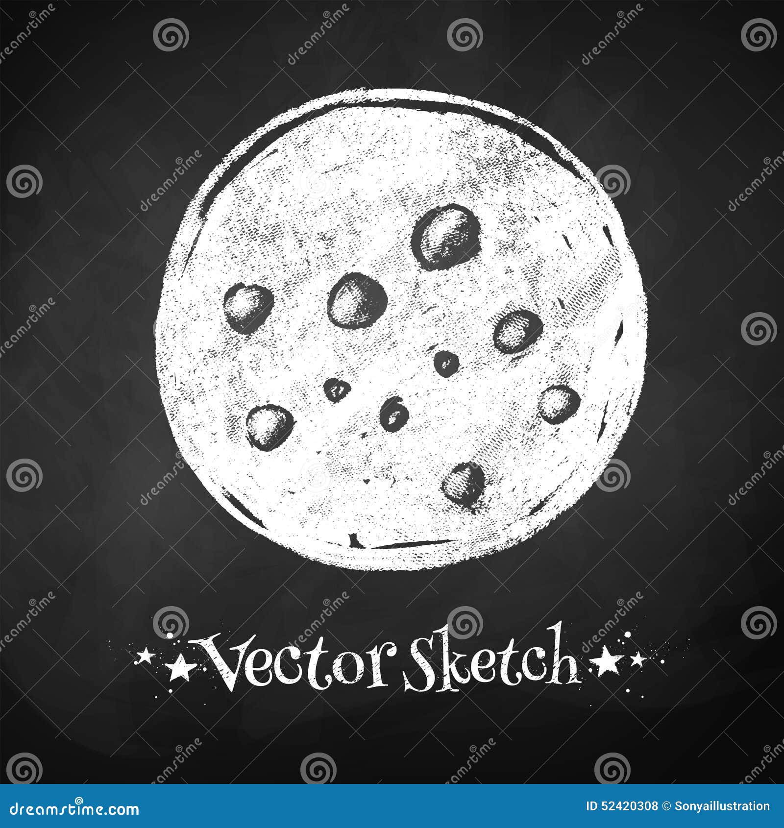 Disegno Della Lavagna Della Luna Illustrazione Vettoriale