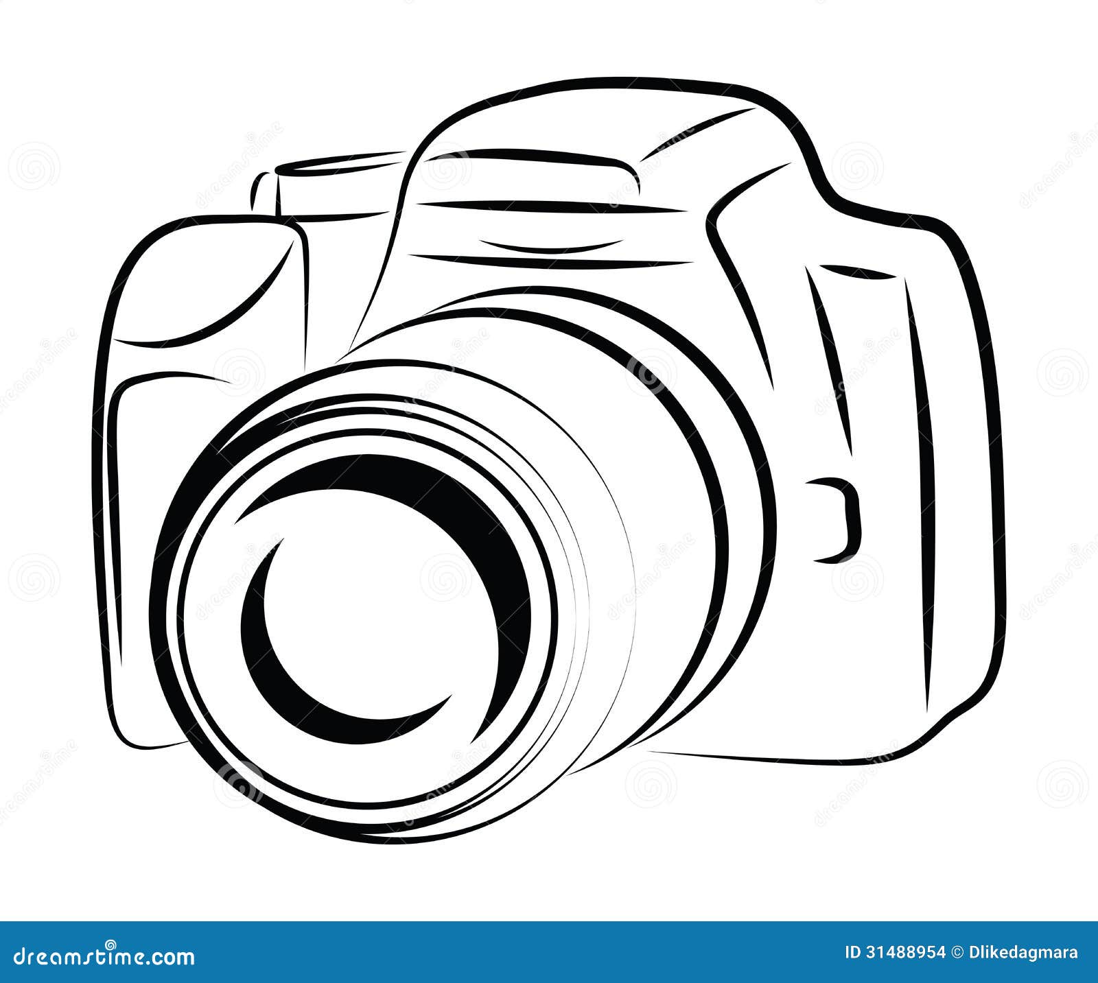Disegno Della Macchina Fotografica Di Contorno Illustrazione di Stock -  Illustrazione di obiettivo, studio: 31488954