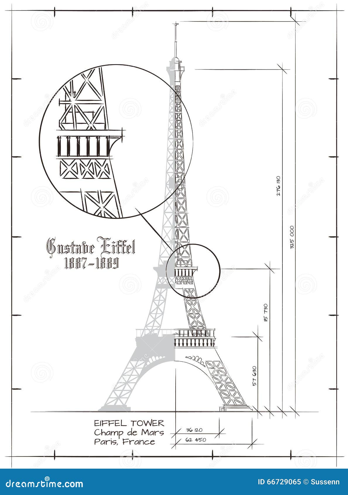Disegno Della Torre Eiffel Illustrazione Vettoriale Illustrazione Di Famoso