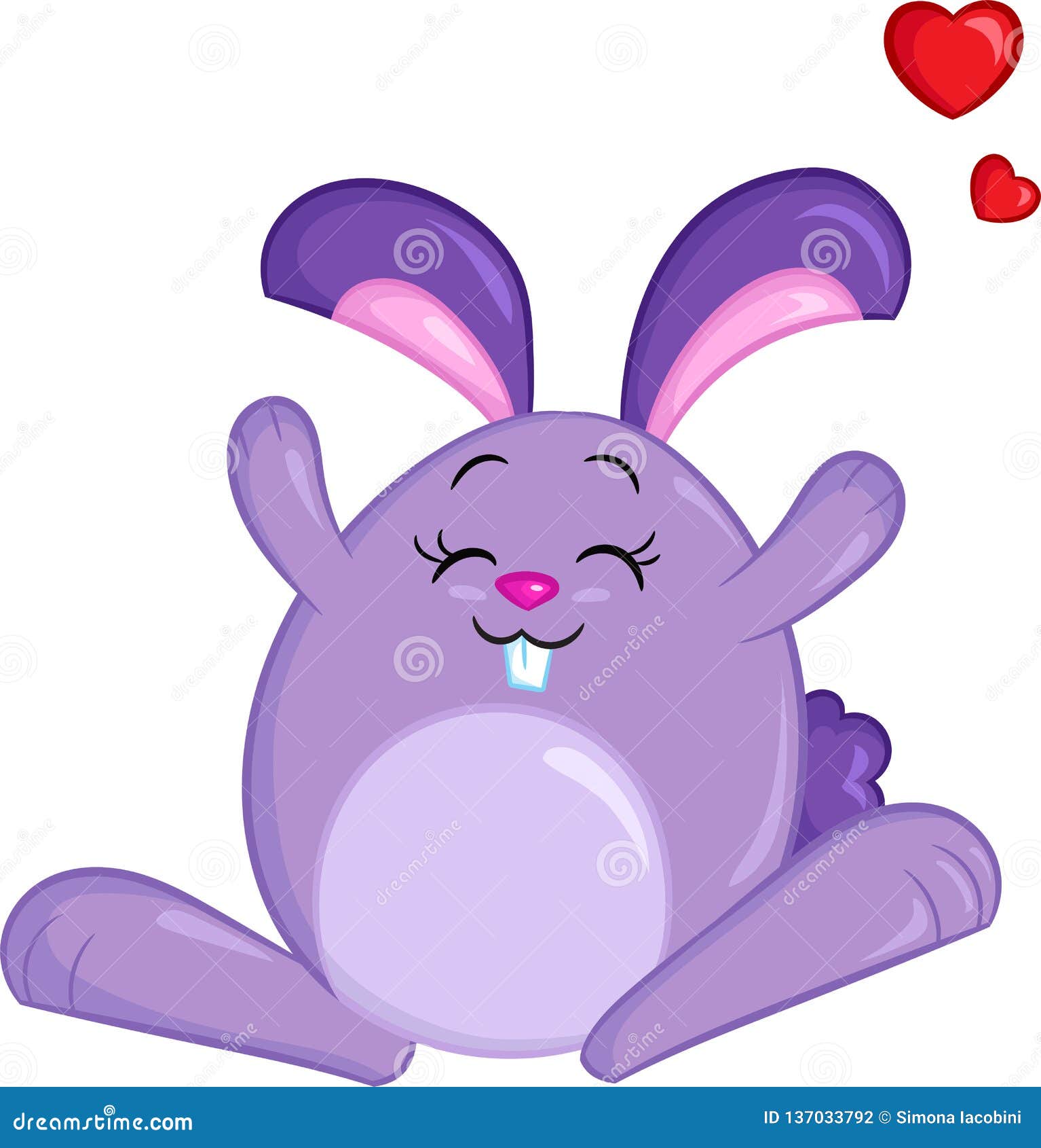 Disegno Di Colore Di Kawaii Di Un Coniglio Di Coniglietto Con I Cuori Per Il Libro Per Bambini La Carta Del Biglietto Di S Va Illustrazione Vettoriale Illustrazione Di Background Fairy
