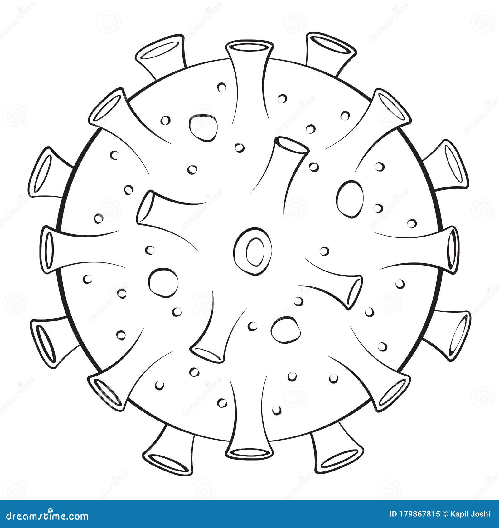 Disegno Di Corona Virus A Colori In Bianco E Nero Con Fondo Bianco Illustrazione di Stock ...