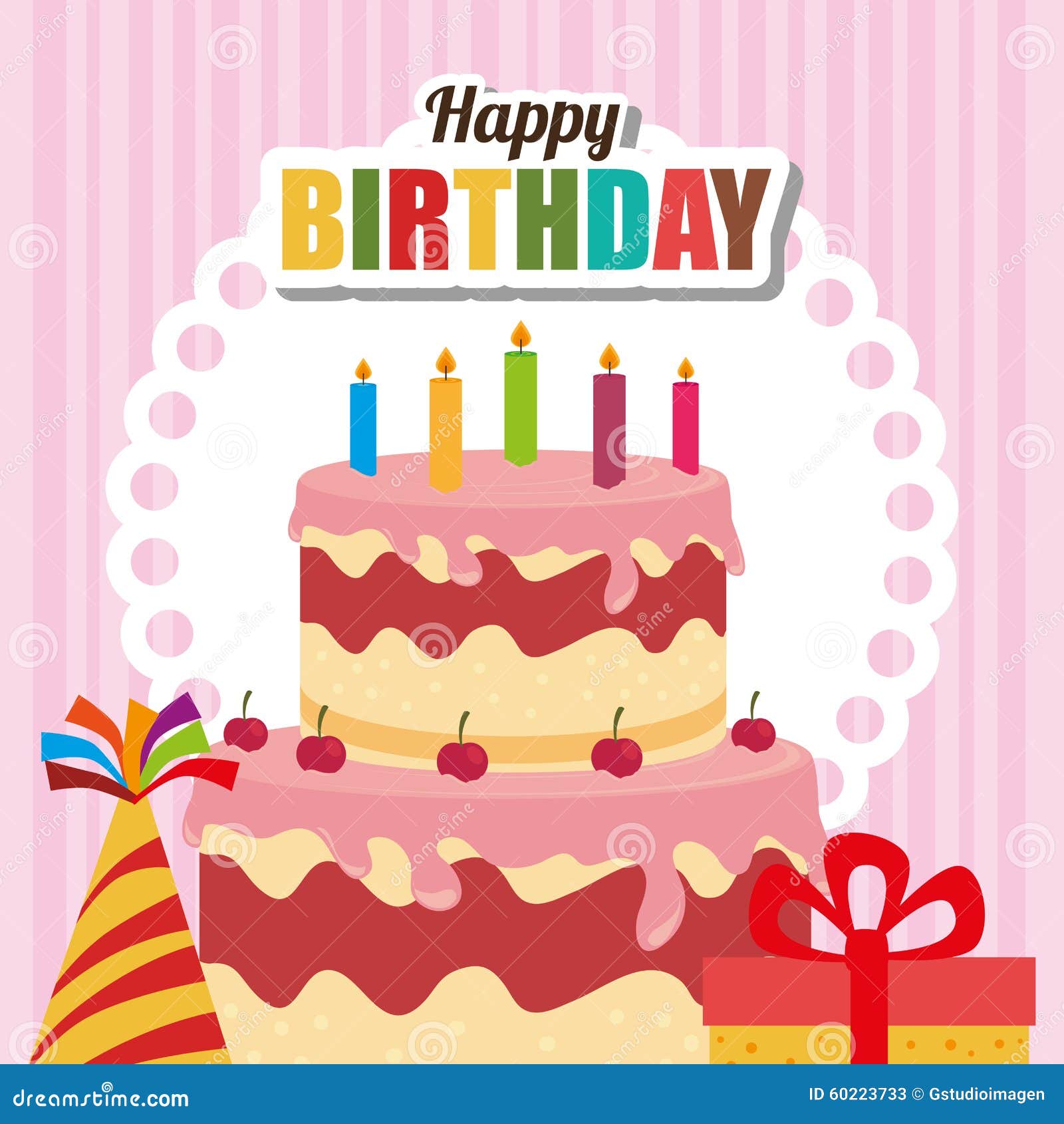 Disegno Di Scheda Di Buon Compleanno Illustrazione