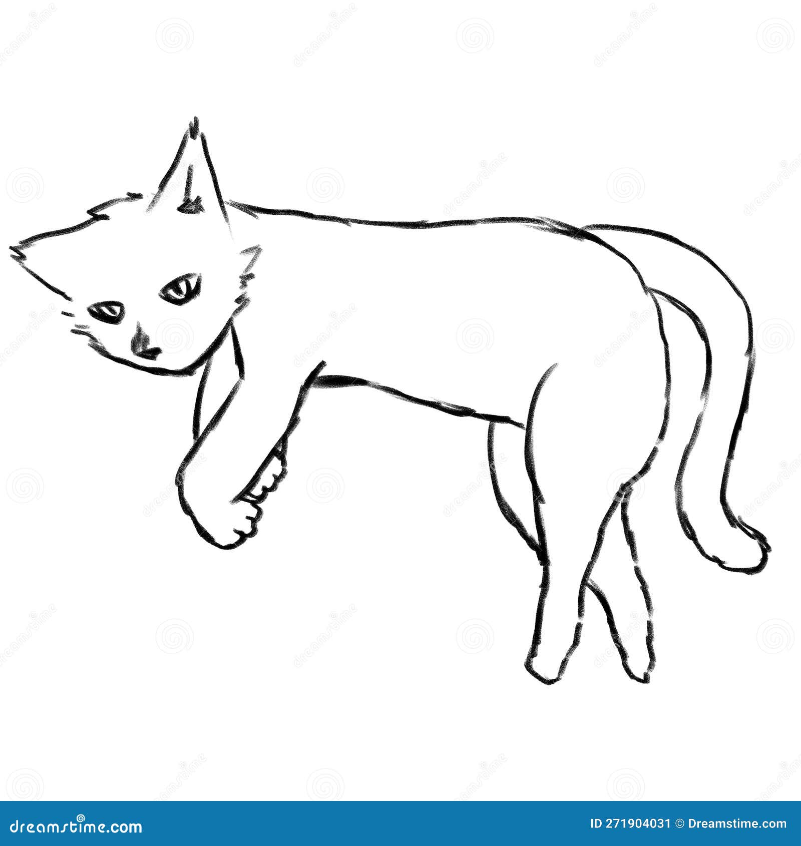 Disegno Di Un Gatto Addormentato Illustrazione di Stock - Illustrazione di  animale, fumetto: 271904031