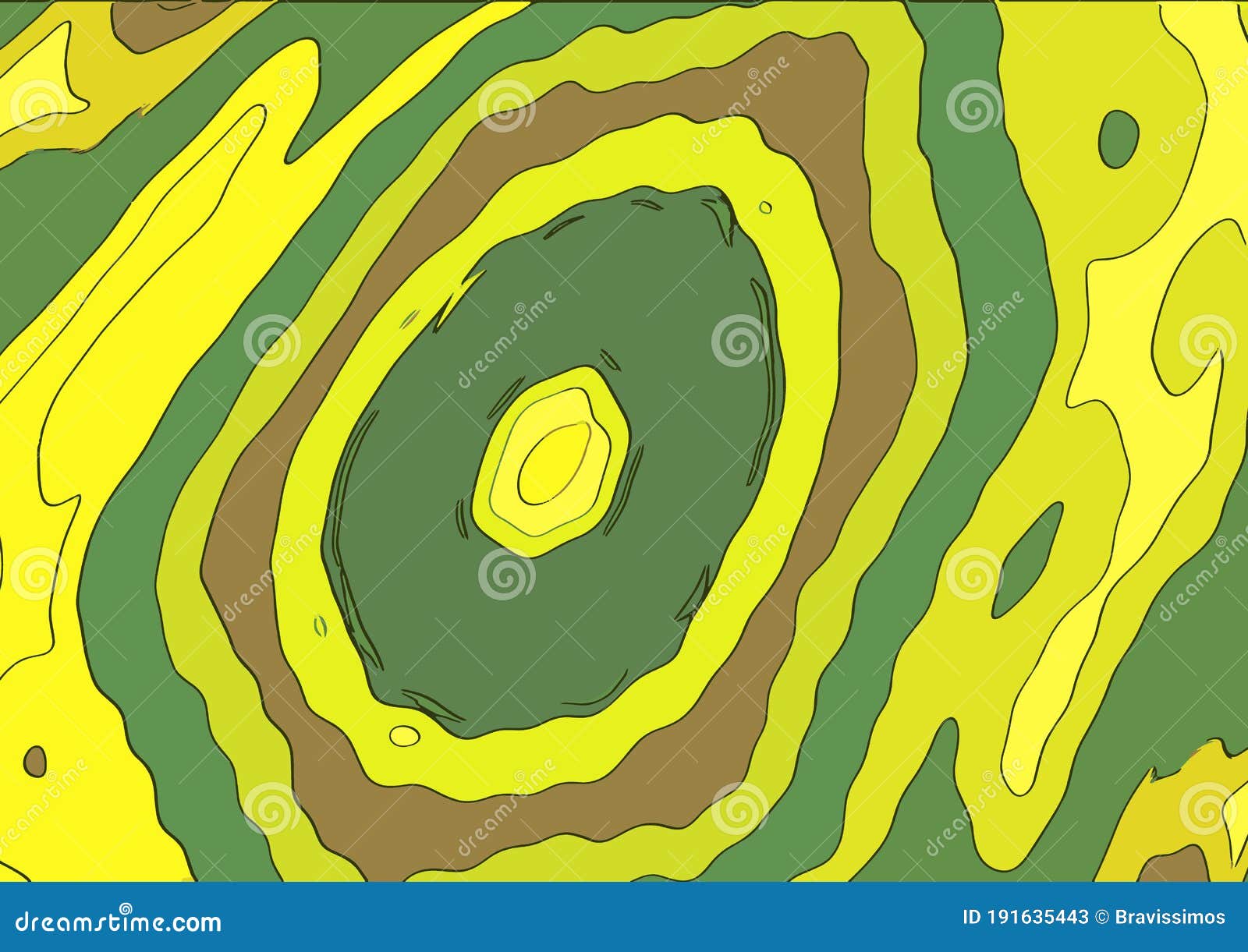 Disegno Ipnotico Di Sfondo Giallo Verde Di Sfondo Del Movimento Della